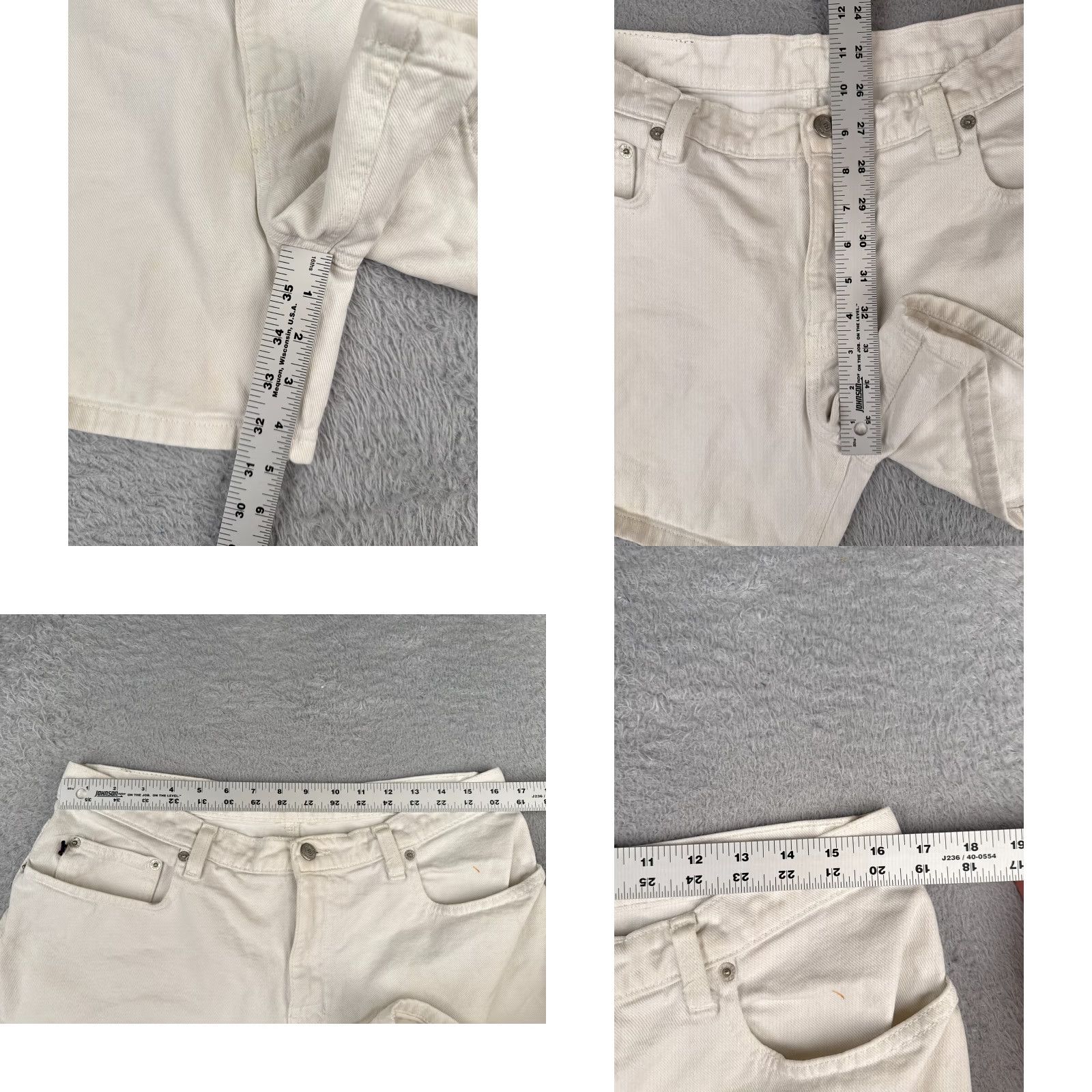 Polo Ralph Lauren VINTAGE Polo Ralph Lauren Shorts Women Denim 100% Cotton Mid Rise White 32x5 Regular Inseam 5" 12 Ladies Size 34" / US 12 / IT 48 - 8 Thumbnail