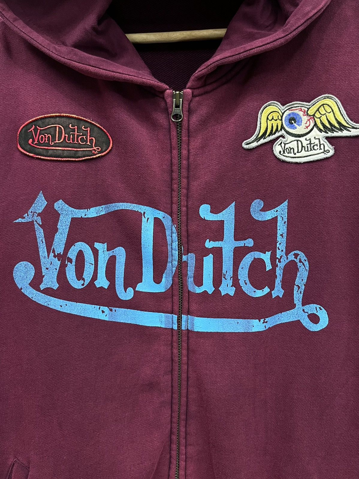 Von Dutch FYE🔥Vtg 90’s VON DUTCH Iconic Flying Eyeball Zipper Hoodie Size US M / EU 48-50 / 2 - 4 Thumbnail