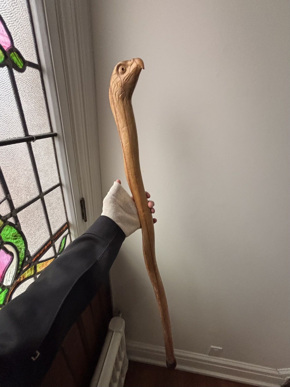 Harley Davidson × Vintage Vintage Wood Cane Hand Carved Eagle 1970s Walking Stick Size ONE SIZE - 1 Thumbnail