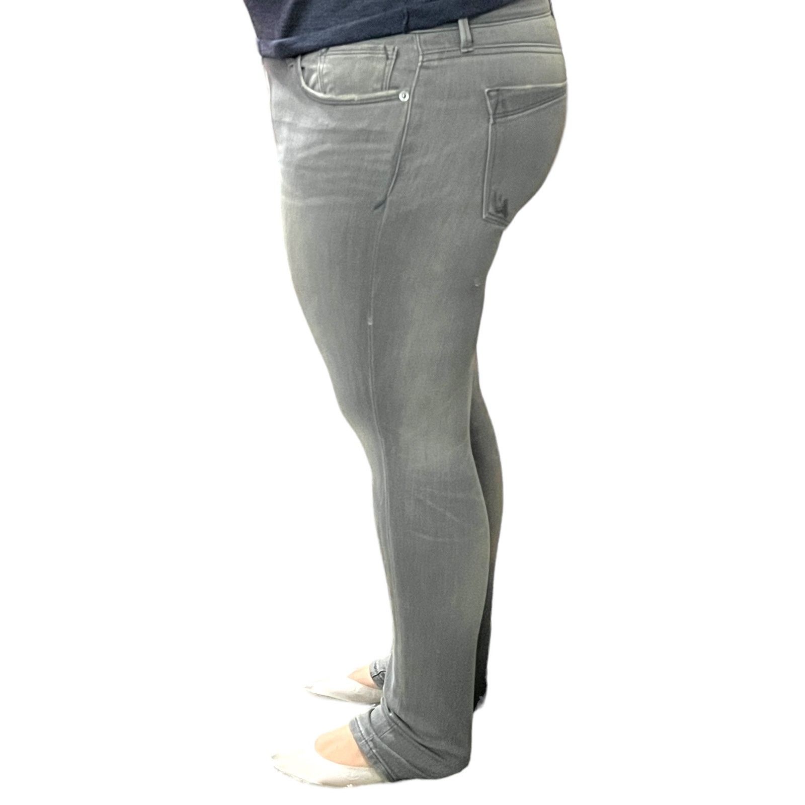 Express Light Gray Mid Rise Legging Jegging Stretch Jeans Size 34" / US 12 / IT 48 - 4 Thumbnail