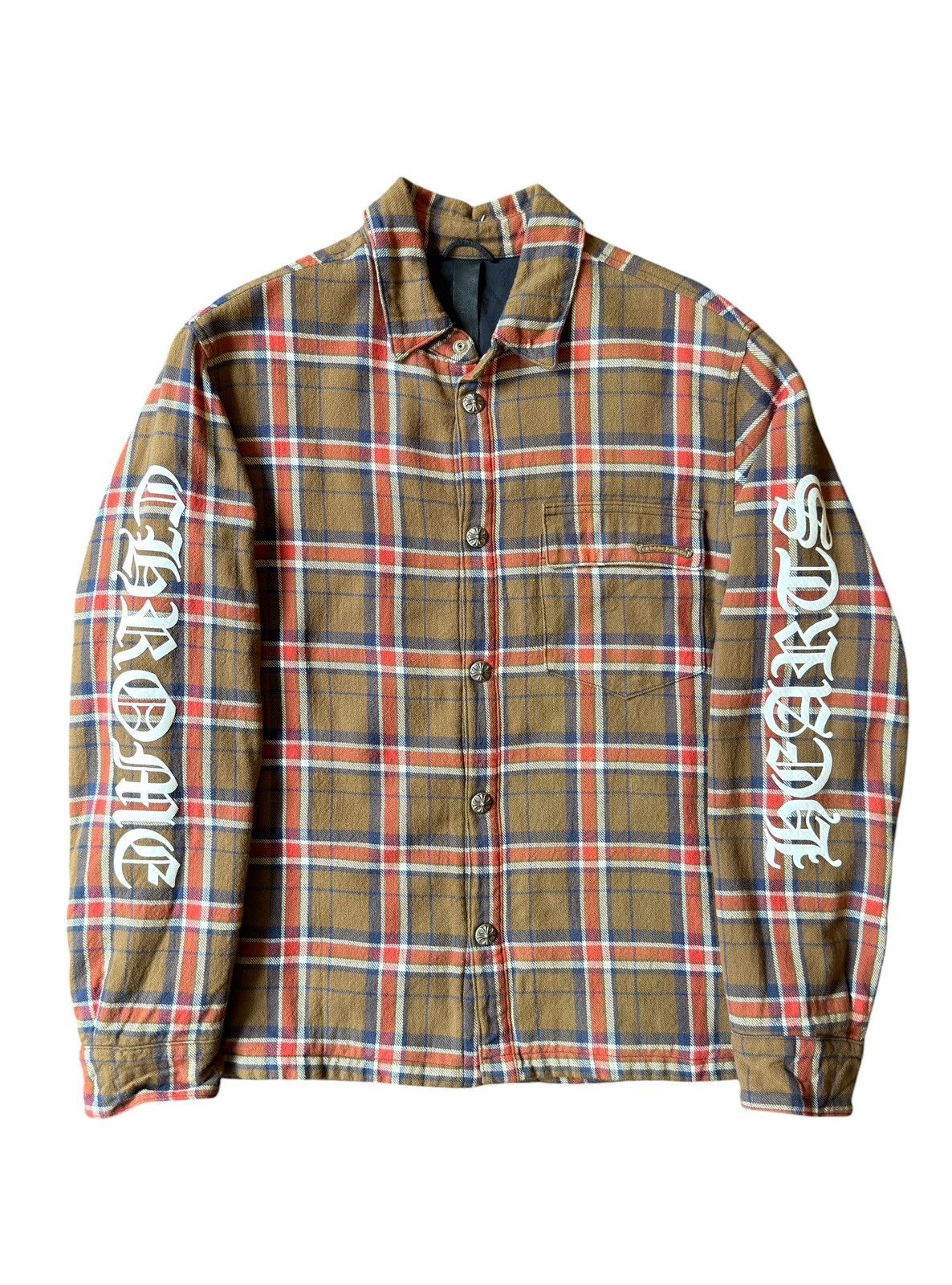 Chrome Hearts Chrome Hearts Work’n Quilted Silk Lined Brown Flannel Jacket Size US M / EU 48-50 / 2 - 1 Thumbnail