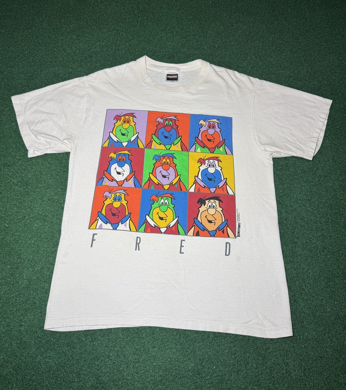 Vintage Fred Flintstone Pop Art Warhol Large RARE Cartoon T Shirt Size US L / EU 52-54 / 3 - 1 Thumbnail