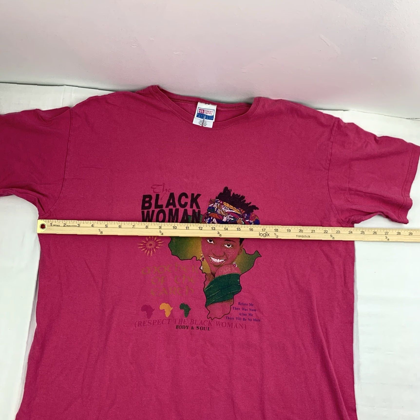 Hanes VINTAGE Hanes The Black Woman Mother Of The Earth Shirt Womens One Size Pink 90s Y2K Shirt Size ONE SIZE - 6 Thumbnail