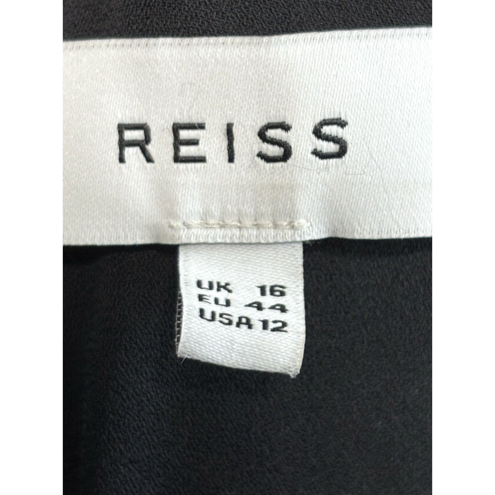 Reiss Reid’s Anna Chiffon Flounce Dress Sz 12 Women’s Black Geometric Flowy Layered Size XL / US 12-14 / IT 48-50 - 7 Thumbnail