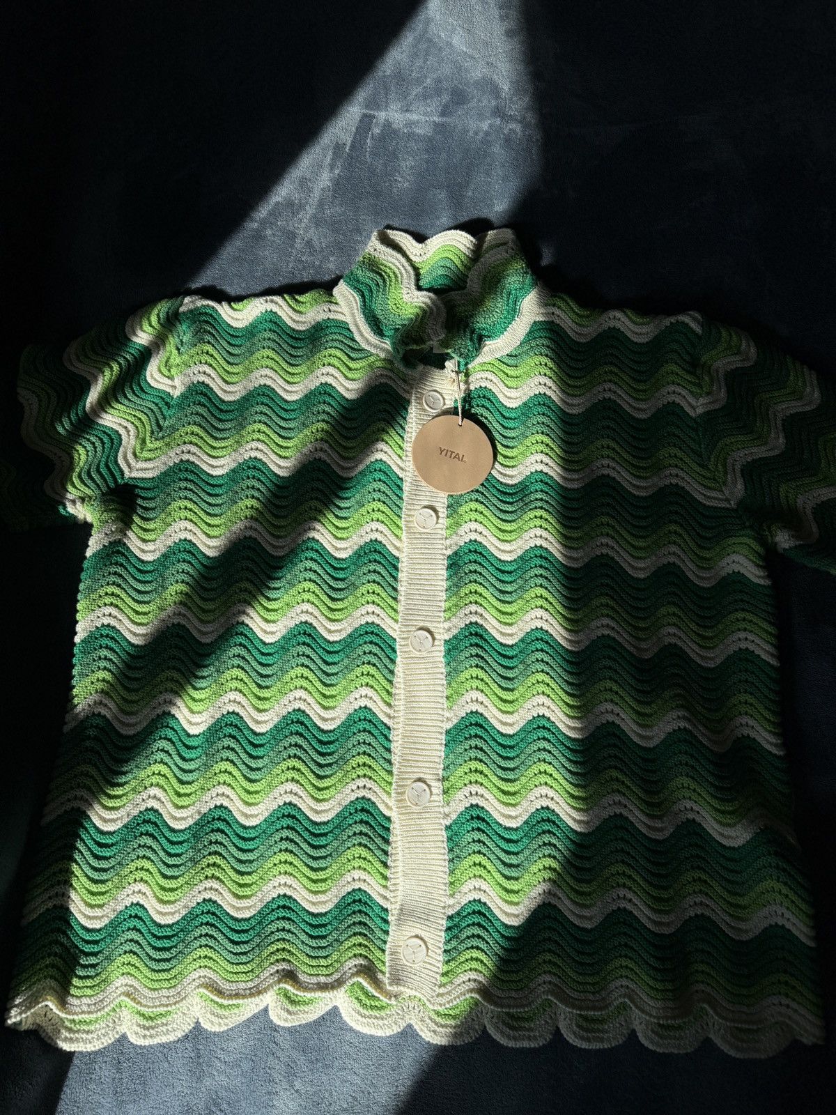 YITAI Yitai Emerald Crotchet Knit Button Up Size US M / EU 48-50 / 2 - 1 Thumbnail