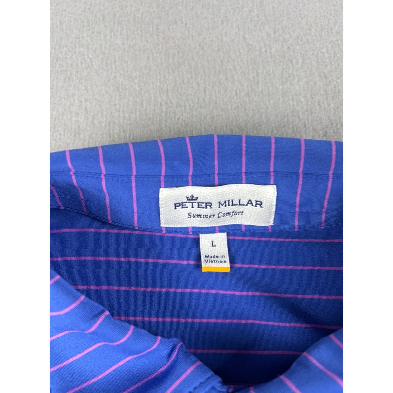 Peter Millar Peter Millar Summer Comfort Polo Shirt Men L Purple Striped Performance Short Sleeve Size US L / EU 52-54 / 3 - 4 Thumbnail
