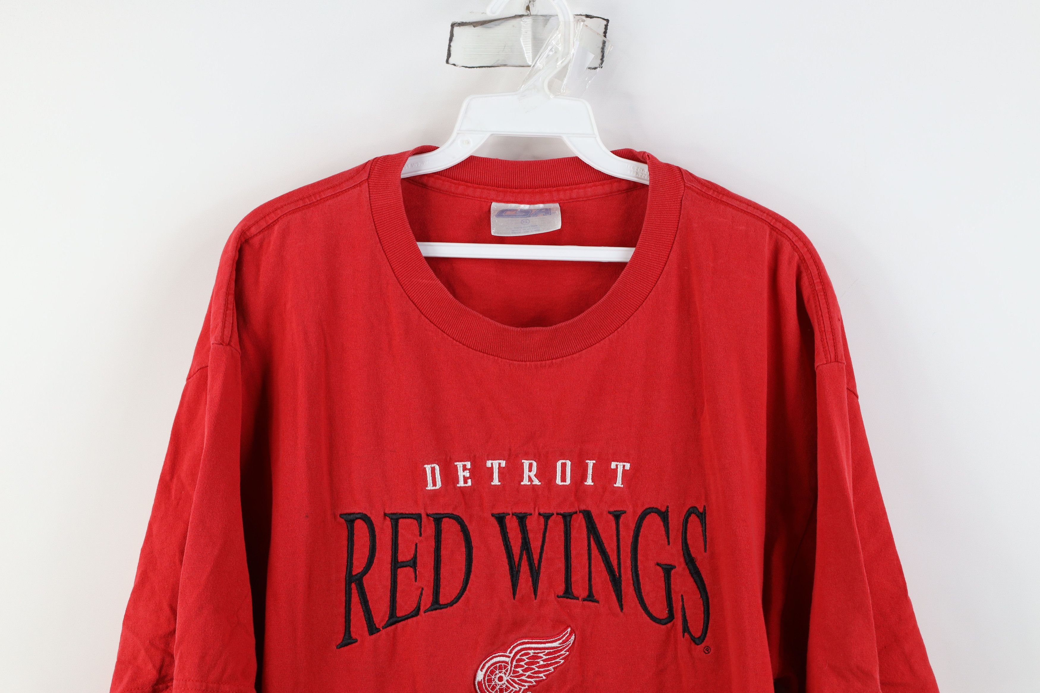 Vintage Vintage 90s Spell Detroit Red Wings Hockey T-Shirt Cotton Size US XL / EU 56 / 4 - 2 Thumbnail