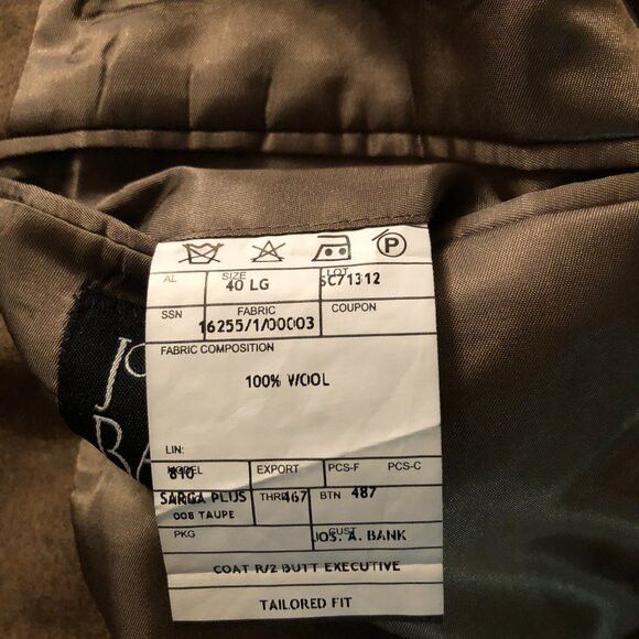 Jos. A. Bank JOS.A.BANK MEN'S 100%WOOL SPORT COAT BLAZER JACKET SIZE: 40L Size 40L - 6 Thumbnail
