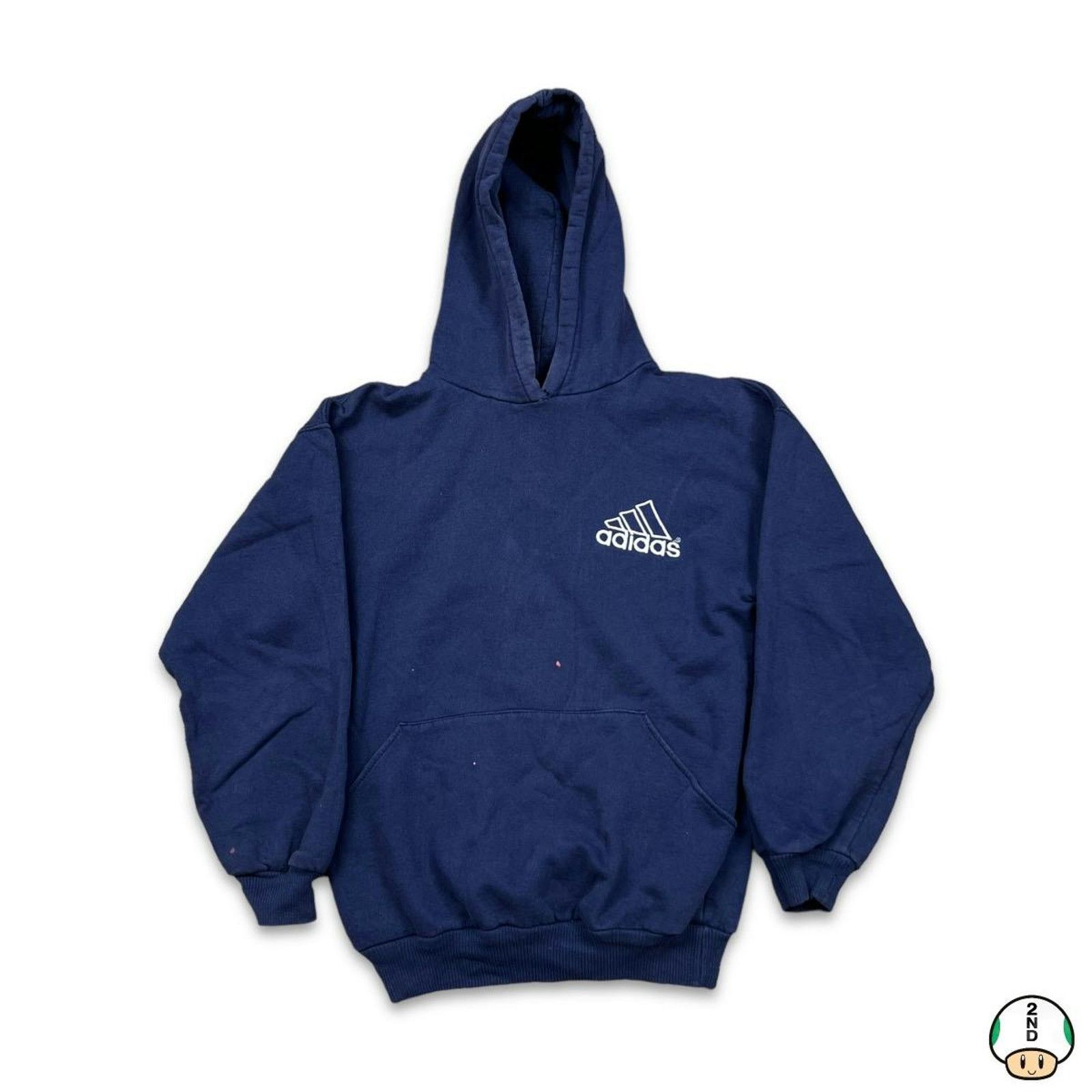 Adidas × Vintage Vintage Adidas Hoodie XS Essentials 90s Hooded Sweatshirt Size XS / US 0-2 / IT 36-38 - 1 Thumbnail
