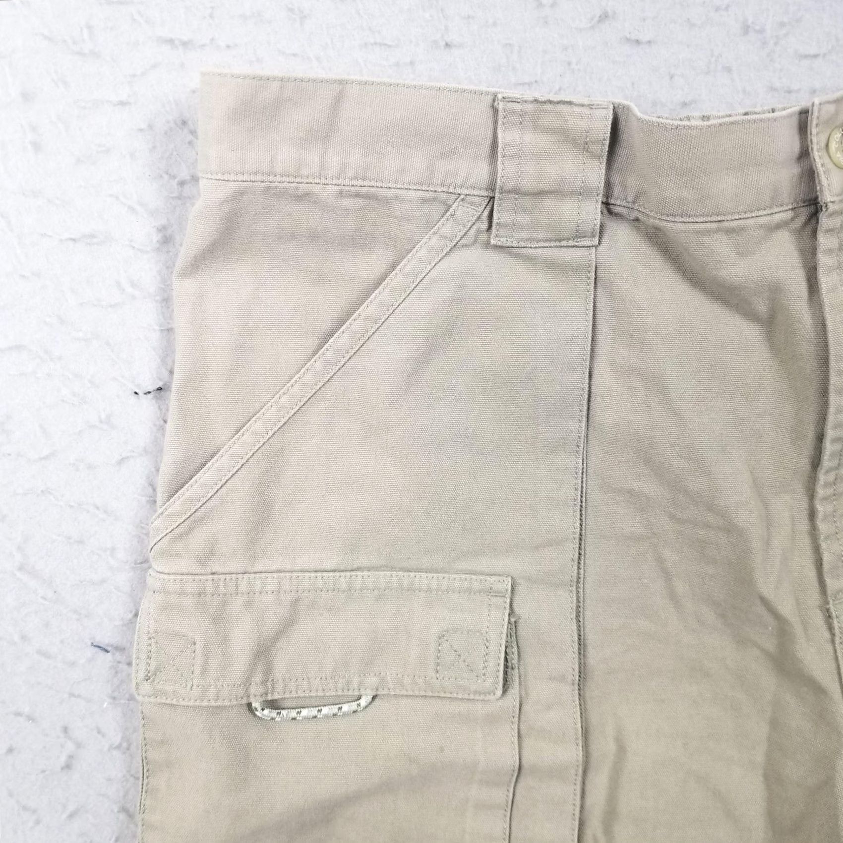 Vintage Columbia PFG Cargo Shorts Mens XL Beige Cotton Elastic Waist 8 Inseam Fishing Size US 36 / EU 52 - 2 Thumbnail