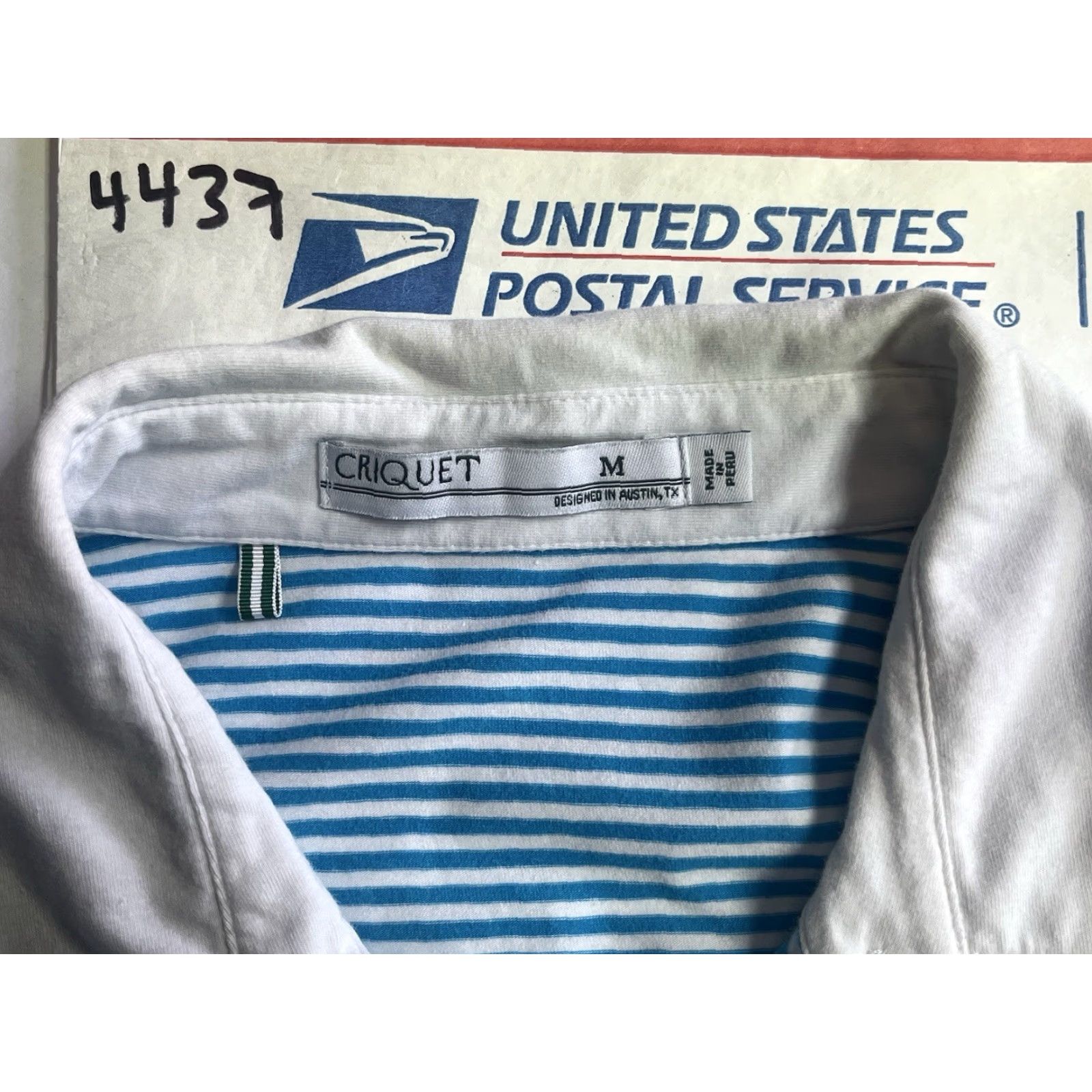 Vintage Criquet Polo Shirt Mens M Blue White Short Sleeve Striped Logo Embroidered Knit Cotton Golf Casual Shirt Mens Size US M / EU 48-50 / 2 - 7 Thumbnail