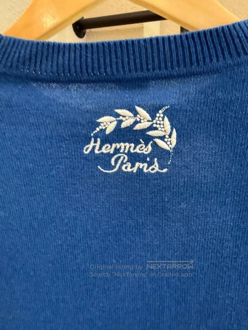 Hermes Hermes Blue Chain Pattern Cashmere Sweater Size XS / US 0-2 / IT 36-38 - 3 Thumbnail