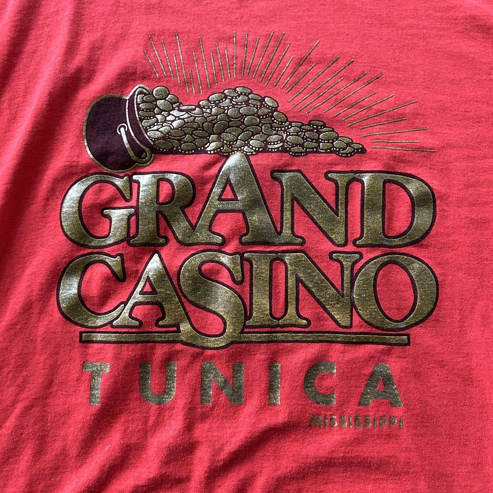 Vintage VINTAGE Grand Casino Tunica Shirt Mens XL Red Mississippi Graphic Tee T-Shirt Size US XL / EU 56 / 4 - 2 Thumbnail