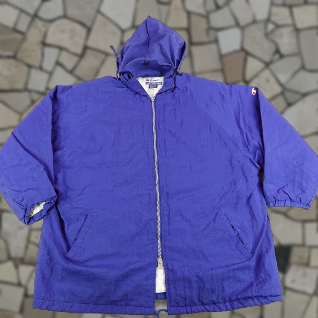 Champion VINTAGE Champion Reno Huskies Jacket Mens XL Blue Windbreaker Quilted 90s Football Logo Zip Hooded Full Zip Lined Windproof Pockets Casual Travel Size US XL / EU 56 / 4 - 1 Thumbnail