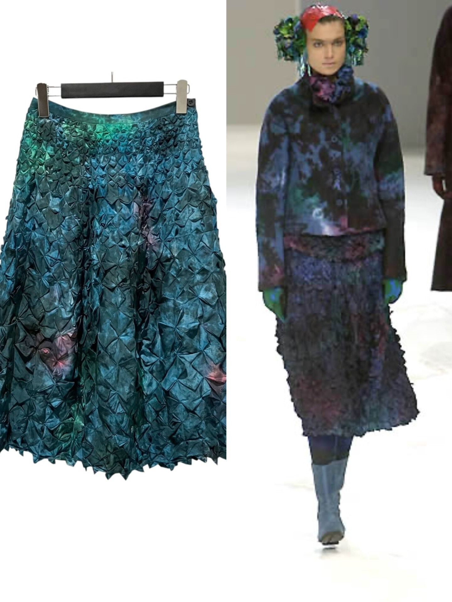 Issey Miyake Issey Miyake 2001AW Tie-Dye Silk Skirt Size M / US 6-8 / IT 42-44 - 1 Thumbnail