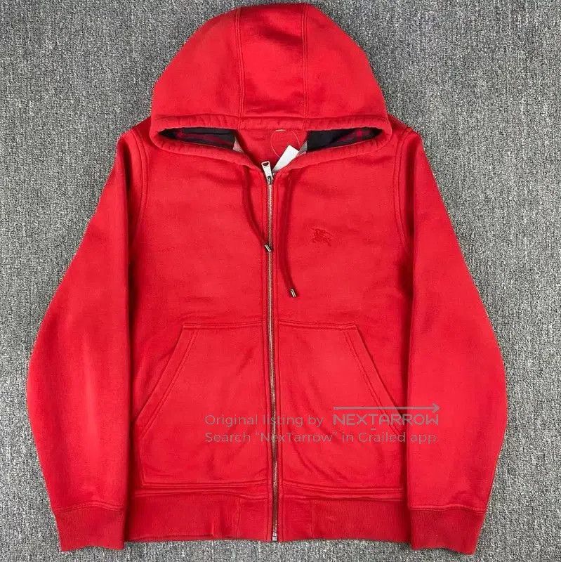 Burberry Burberry Red Cotton Zip-Up Hoodie for Women. Size L / US 10 / IT 46 - 1 Thumbnail