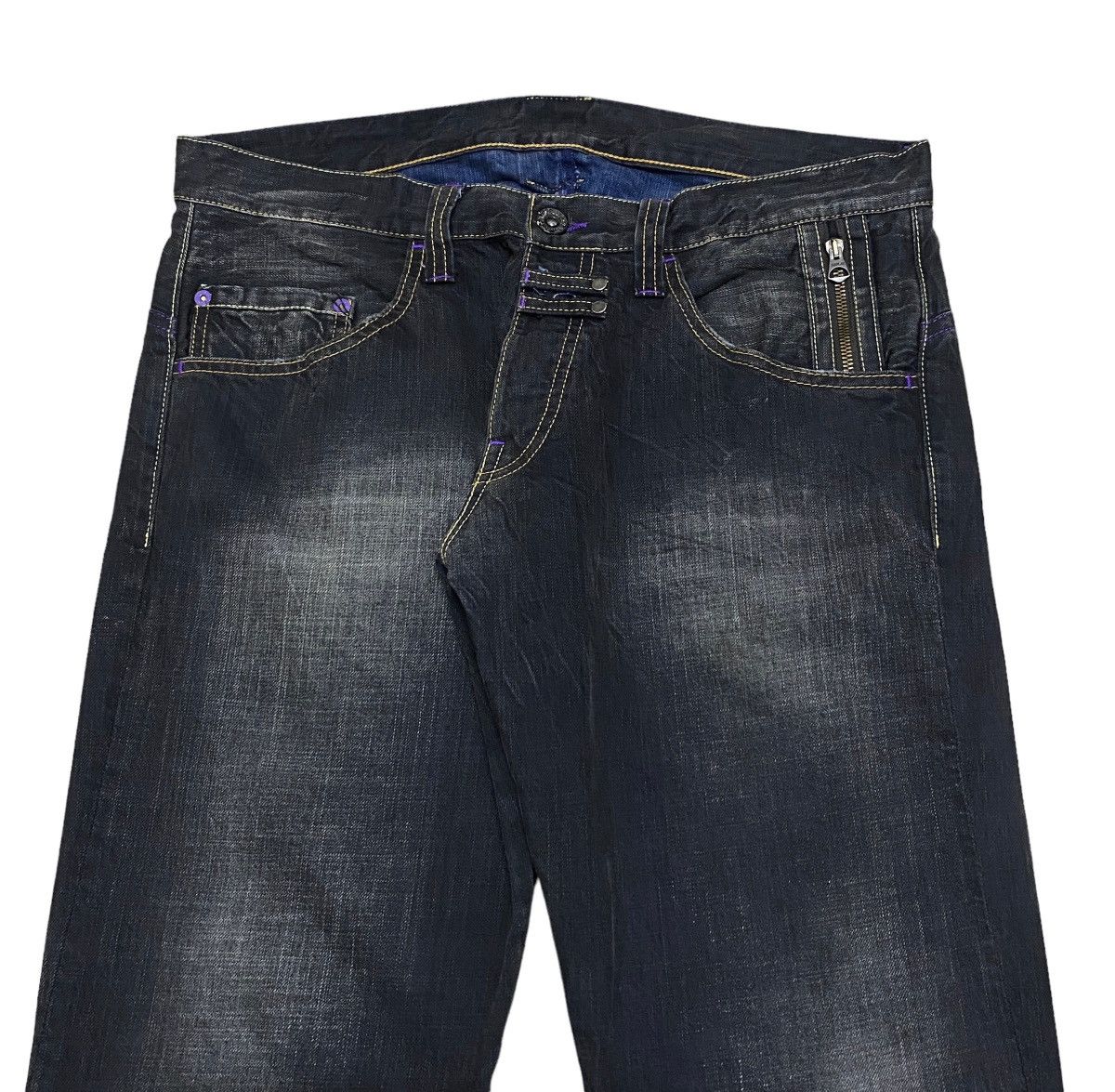 Replay Very Rare Vintage Brand Replay Waxed Jeans 1990s Size US 33 - 3 Thumbnail