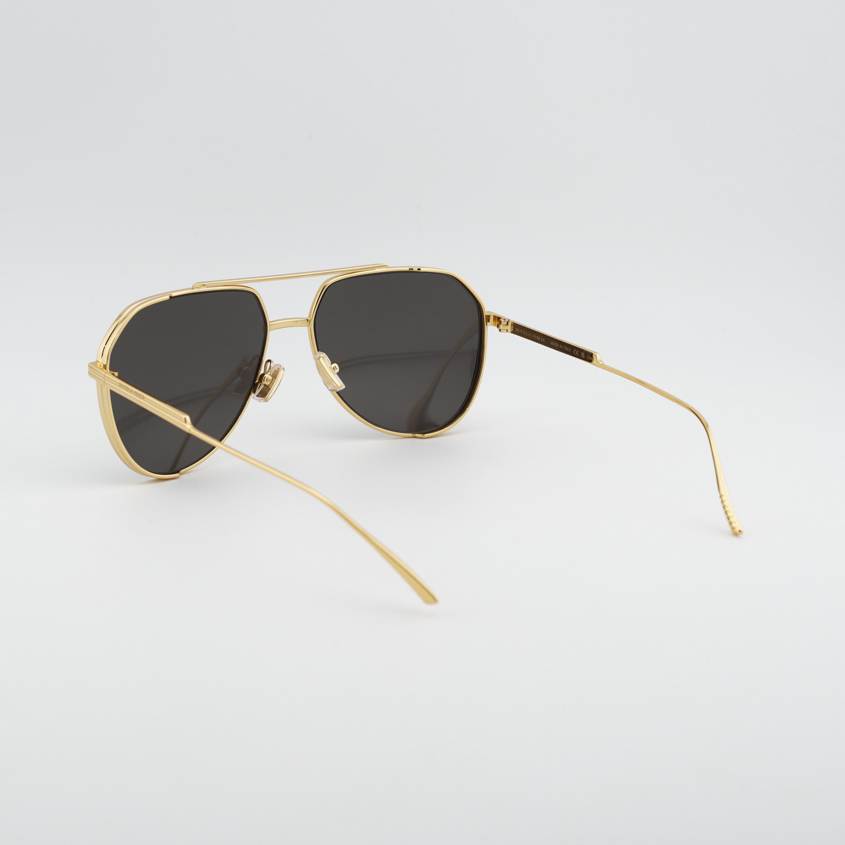 Bottega Veneta Bottega Veneta BV1465S 001 Unisex Sunglasses Gold Aviator Size ONE SIZE - 8 Thumbnail
