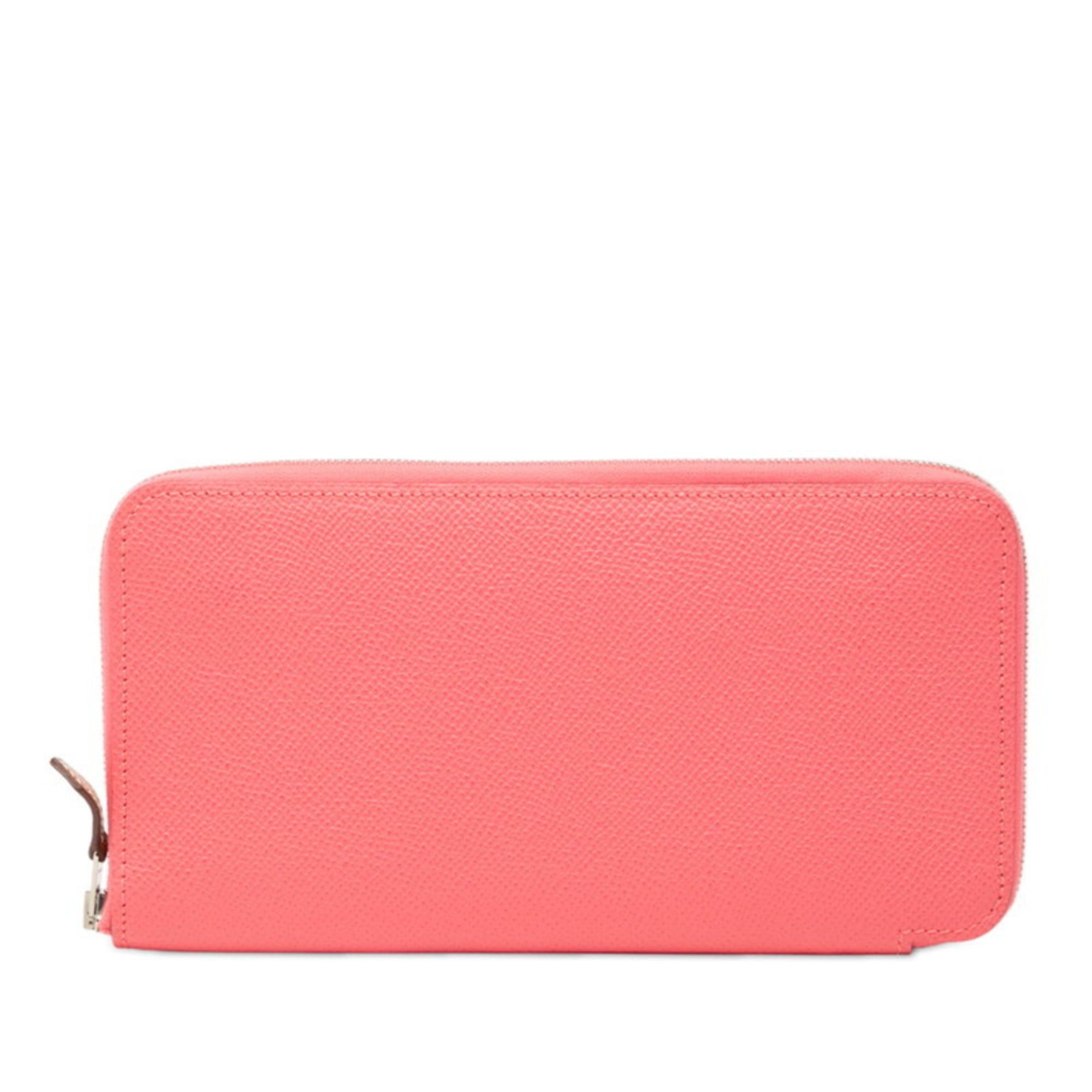 Hermes Hermès Azap Long Silk-in Round Zipper Wallet in Rose Azalee, Pink and Orange, Epsom Leather, Women's, HERMES Size ONE SIZE - 1 Thumbnail
