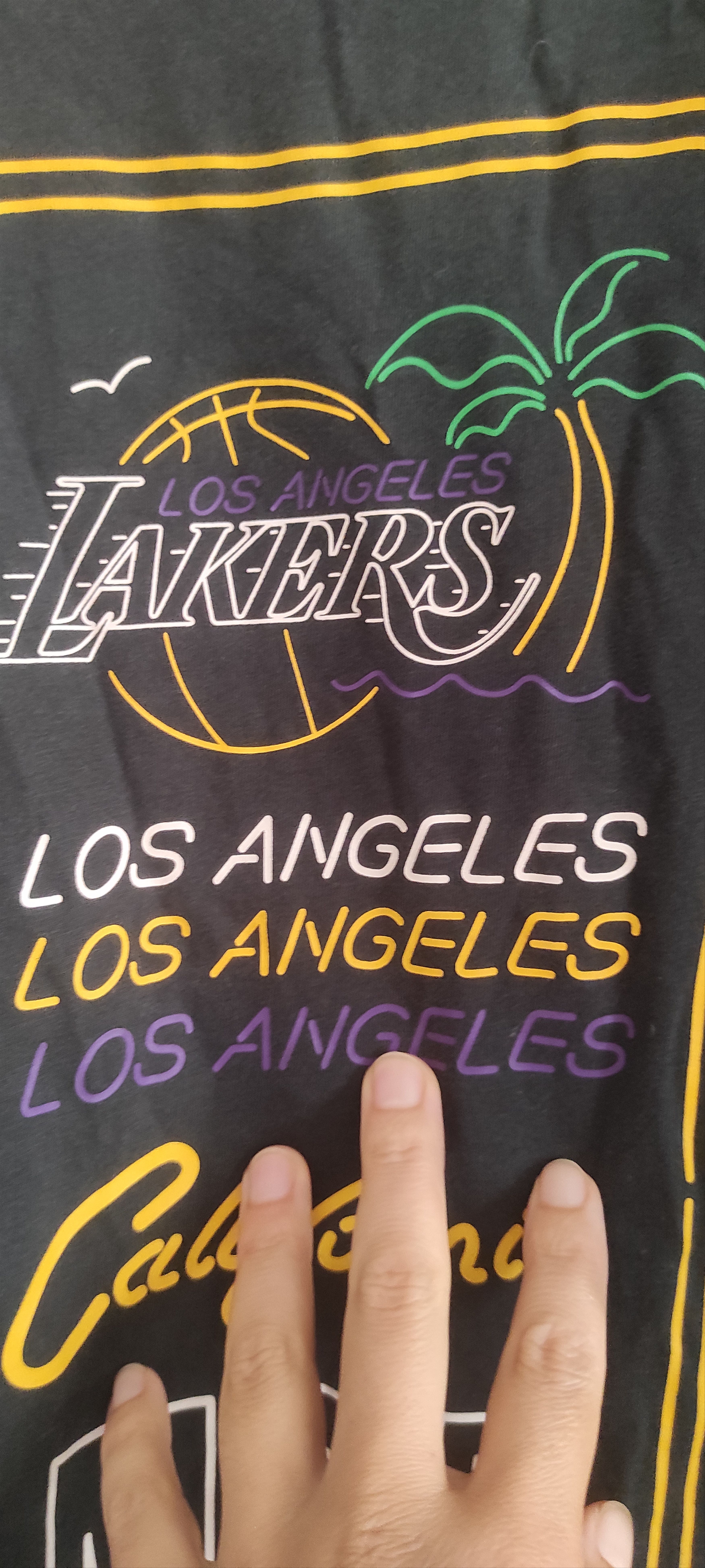 NBA × New Era × Vintage New Era Black NBA Neon Graphic Tee Loslak Blk Men's T-Shirt Size US XL / EU 56 / 4 - 15 Thumbnail