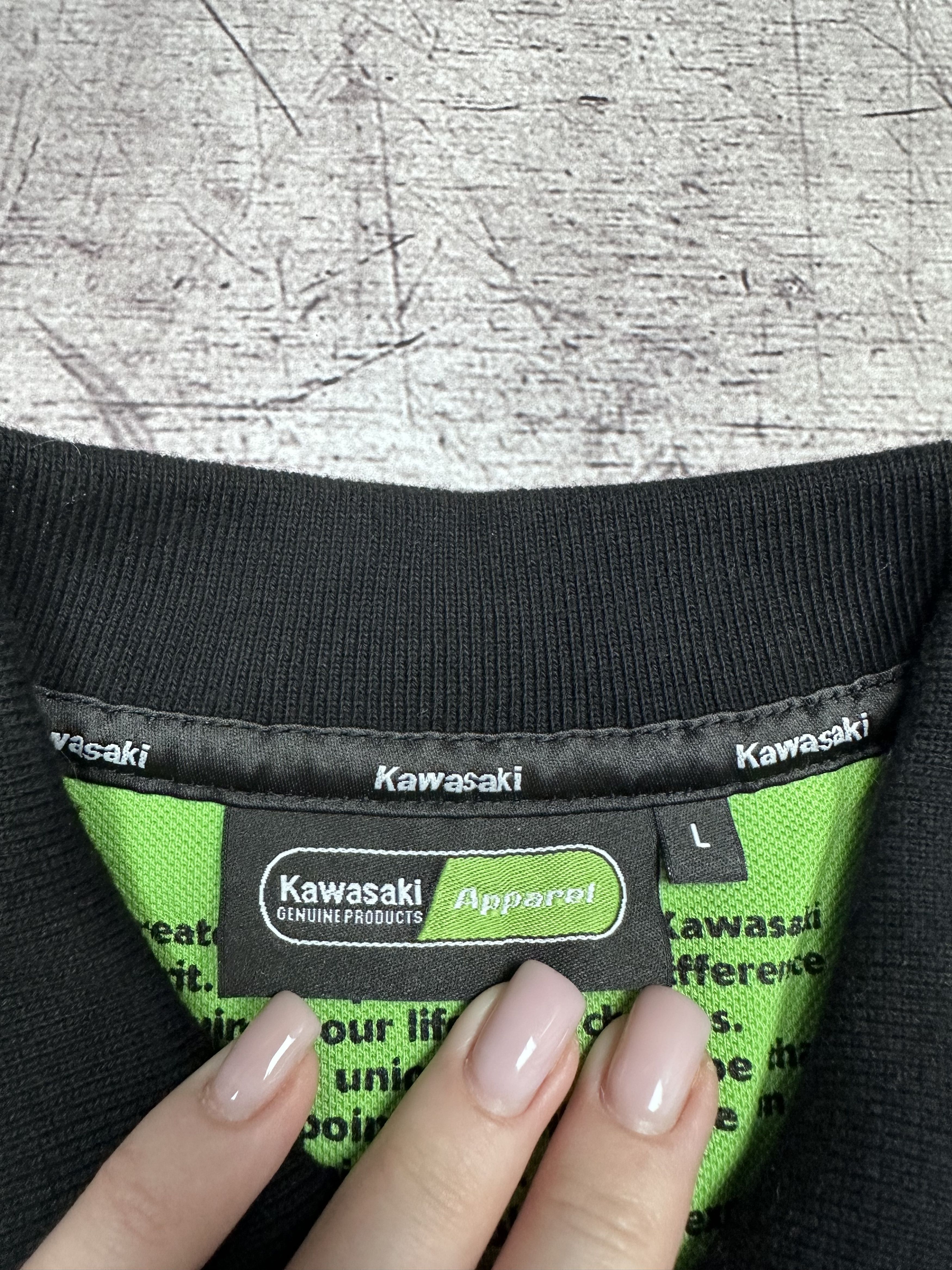 Japanese Brand × Vintage Kawasaki Racing Team Vintage Mens Polo Shirt Size US L / EU 52-54 / 3 - 4 Thumbnail