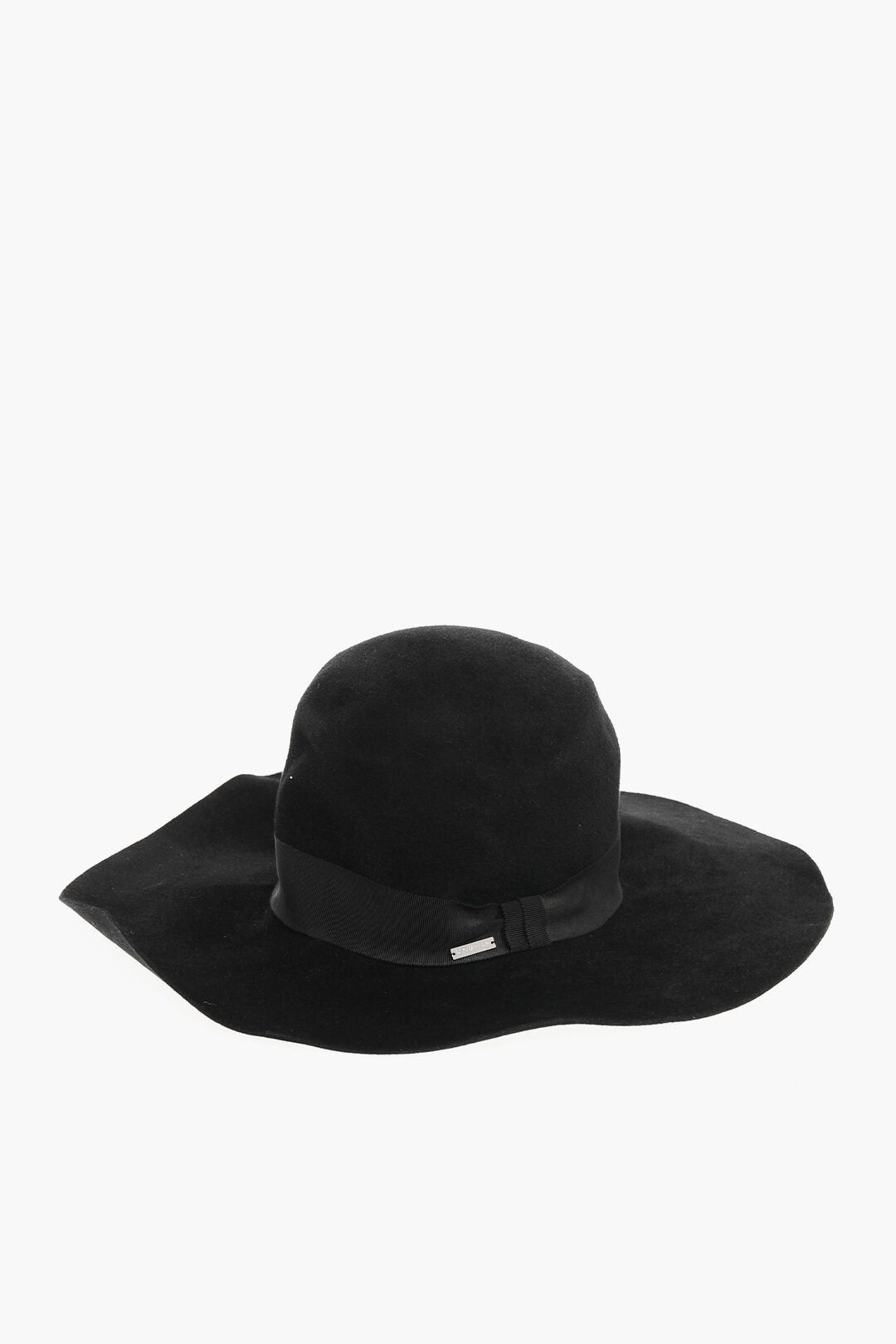 Dsquared2 Solid-Color Felt Floppy Hat with Silver Logo Size ONE SIZE - 1 Thumbnail