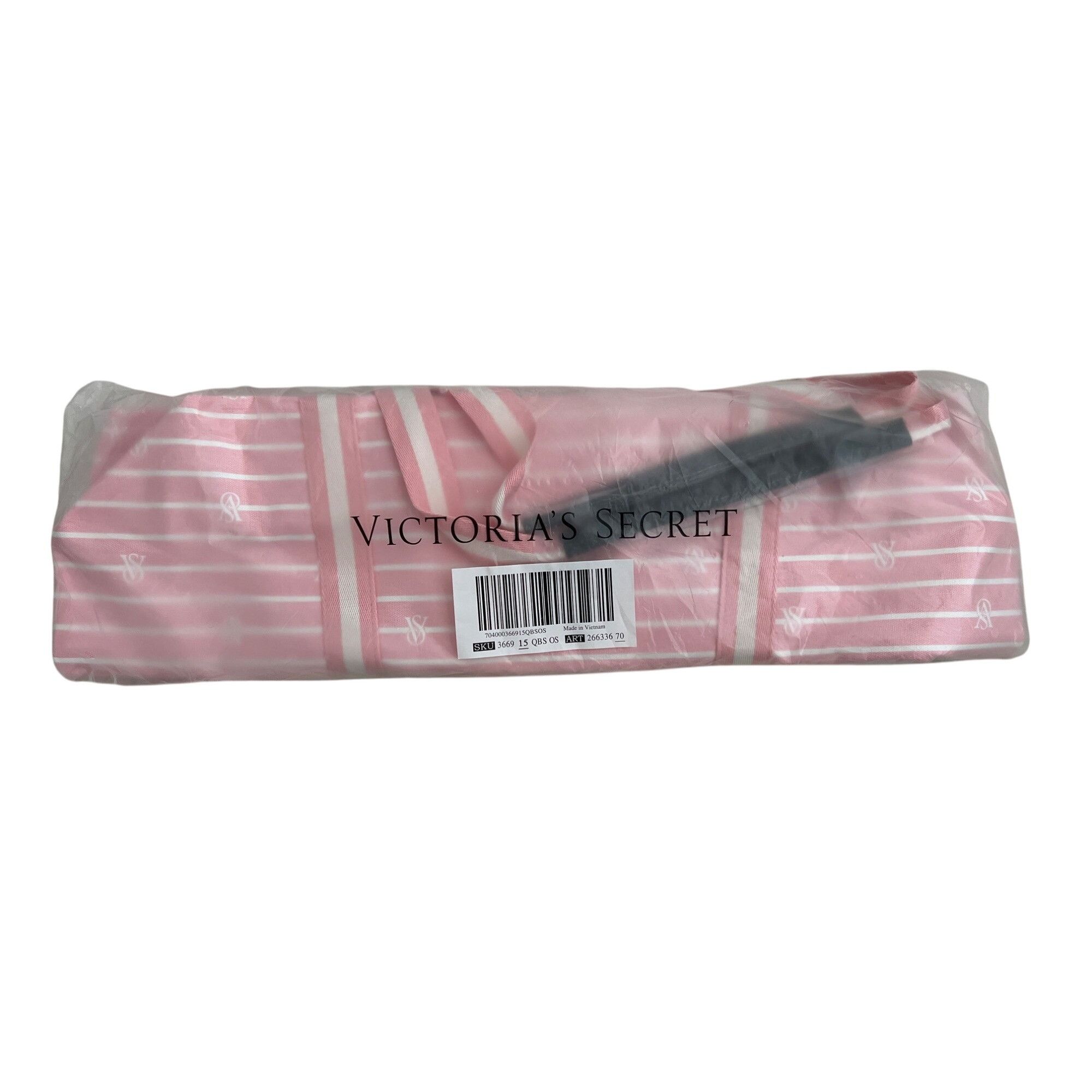 Victoria's Secret Victorias Secret Striped Canvas Tote Bag With Inner Black Li Size ONE SIZE - 5 Thumbnail
