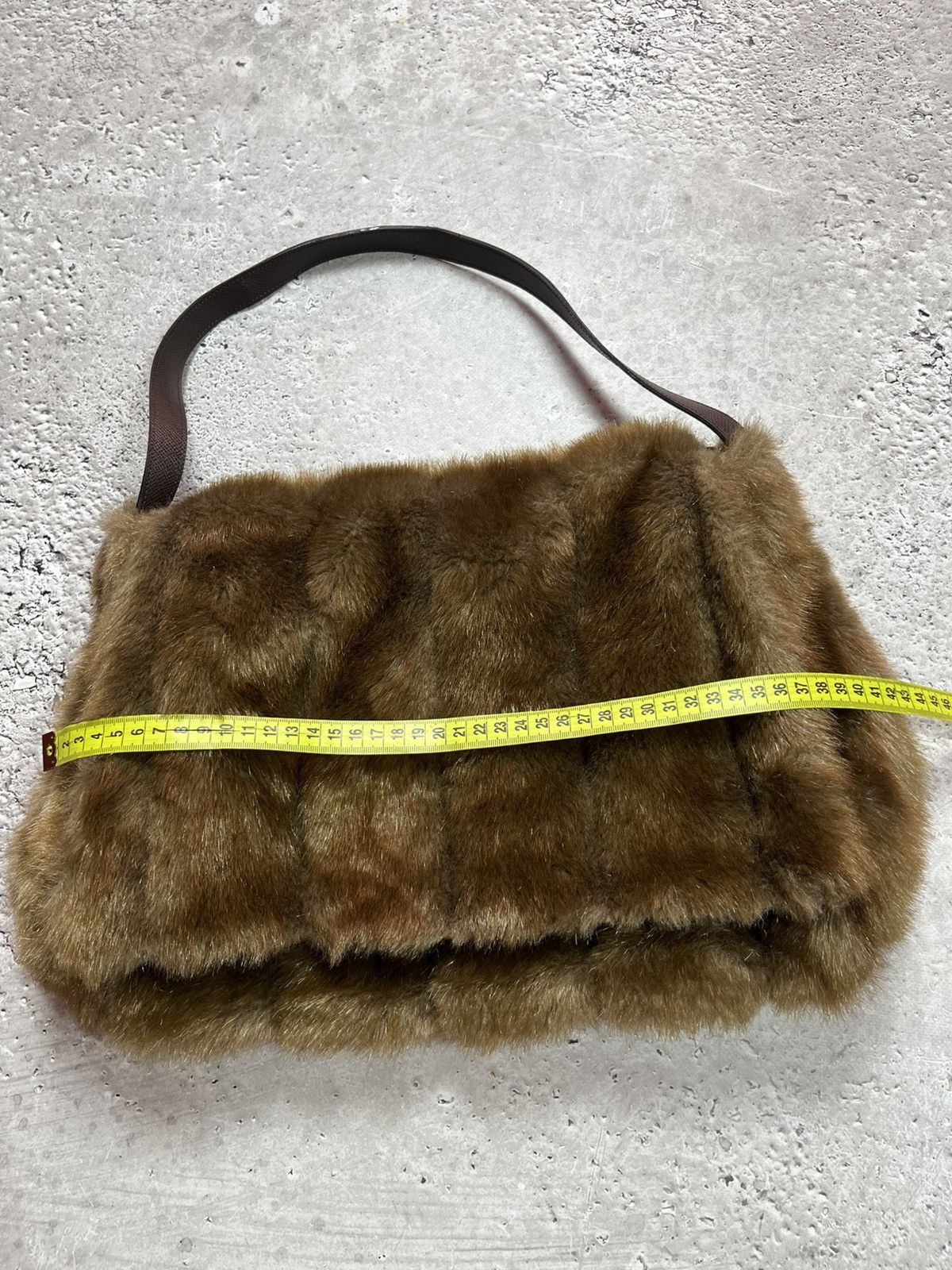 Other Y2K Faux Fur Brown Shoulder Bag 42x28 cm Vintage Style Size ONE SIZE - 10 Thumbnail