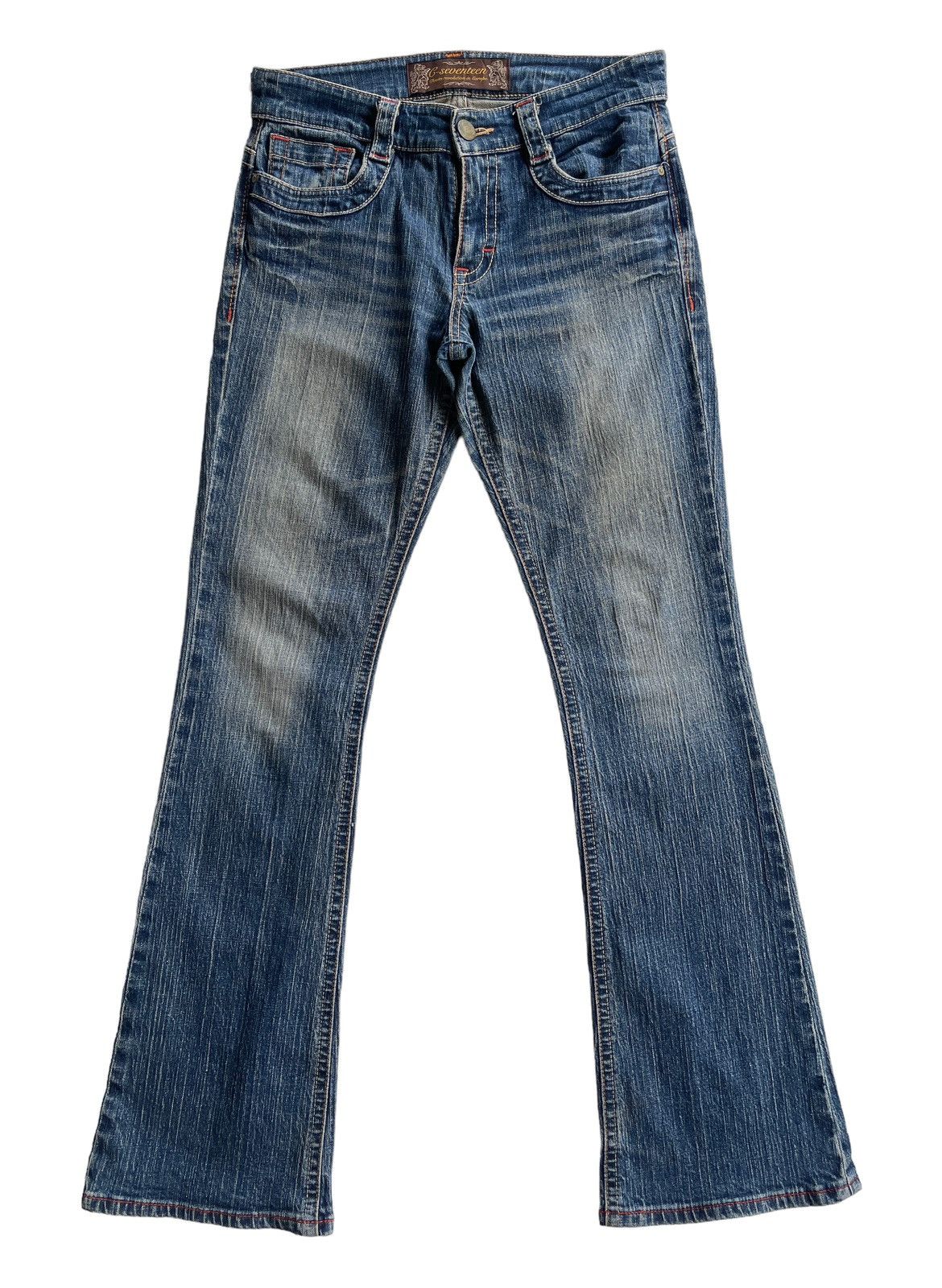 image of Avant Garde Vintage Japanese G-Seventeen Women Flare Denim in Blue Denim (Size 28)