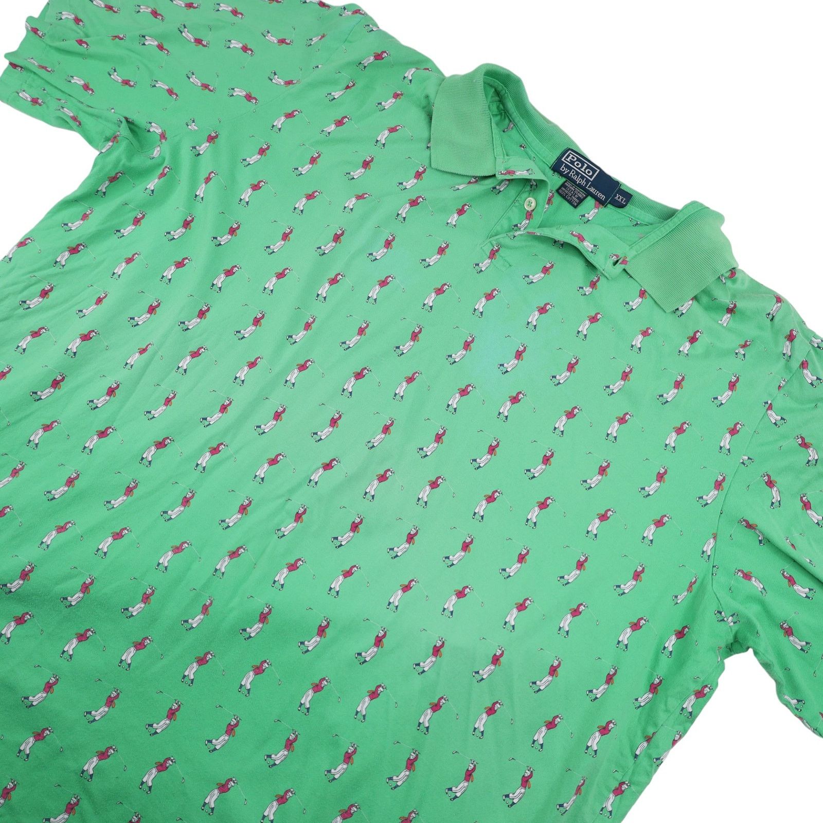 Polo Ralph Lauren × Vintage Vintage Polo Ralph Lauren Allover Golfer Print Polo Shirt Size US XXL / EU 58 / 5 - 2 Thumbnail