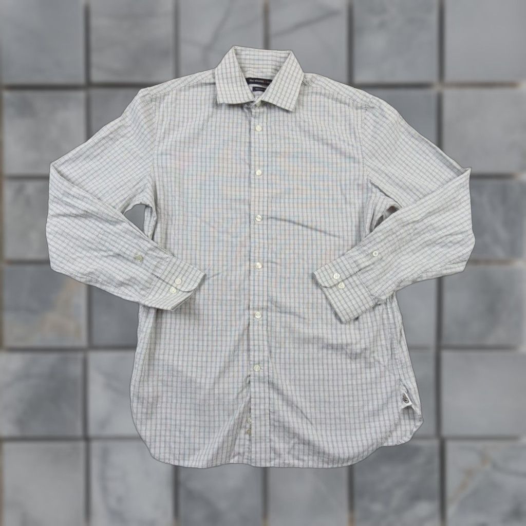 John Varvatos John Varvatos Button Up Shirt Mens 15 32/33 Gray Check Long Sleeve Regular Fit Preppy Size US M / EU 48-50 / 2 - 1 Thumbnail