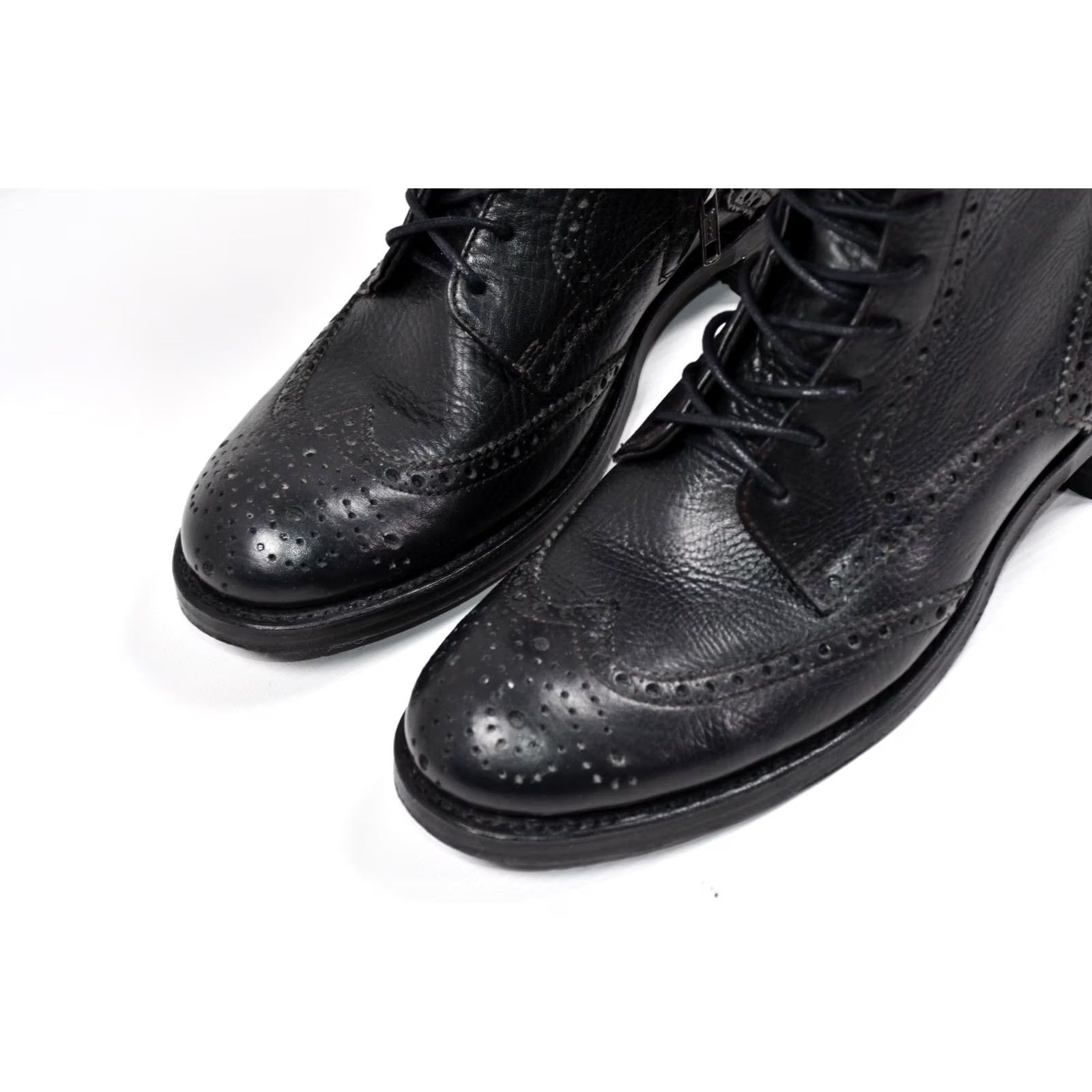 Vintage Sendra Western Boots Lace Up Black Leather Men's 8.5 US Size - Leather 100% Raw-Tex? Size US 9 / EU 42 - 4 Thumbnail