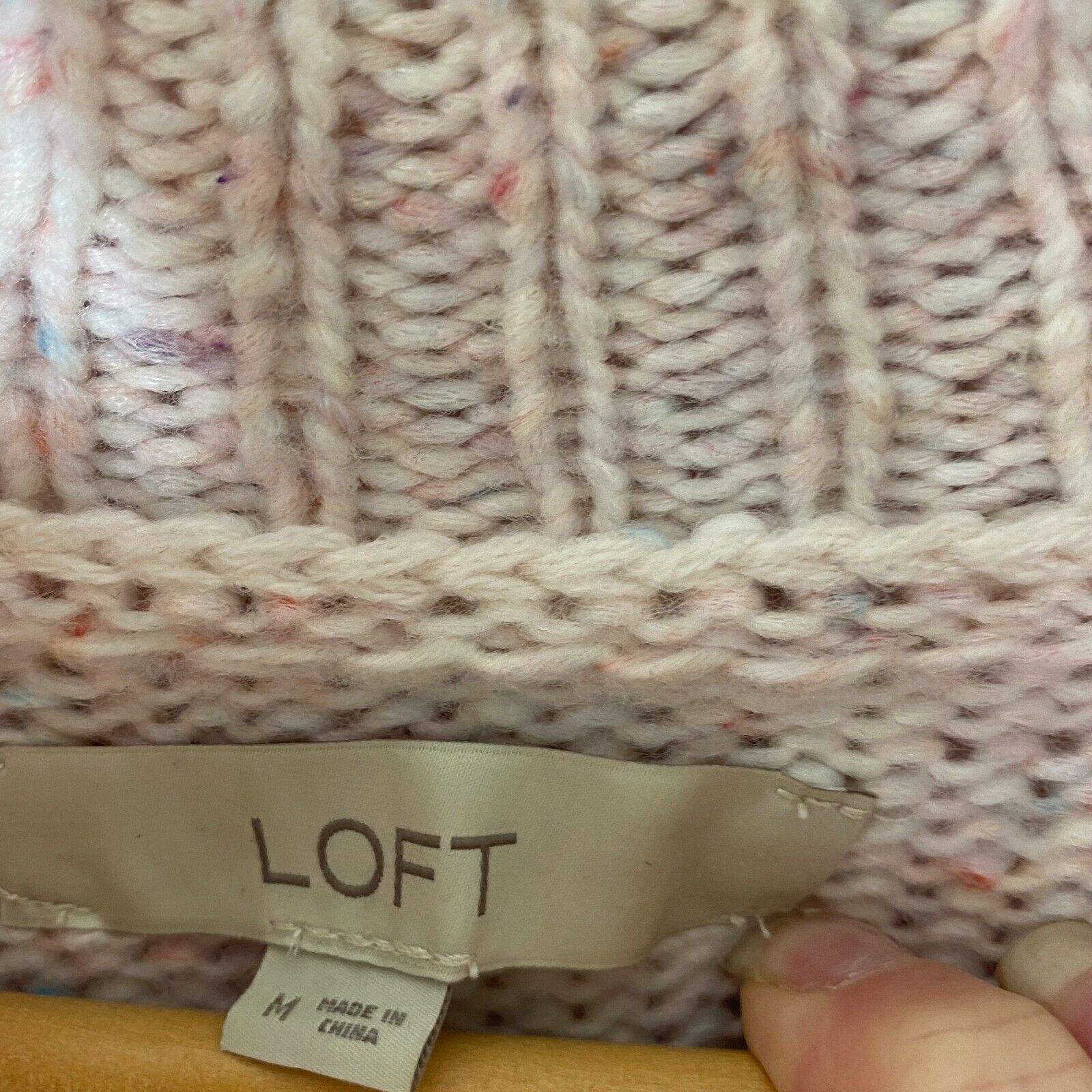 Loft Loft Pink Multi Pastel Shimmery Long Sleeve Cowl Sweater M Size M / US 6-8 / IT 42-44 - 4 Thumbnail