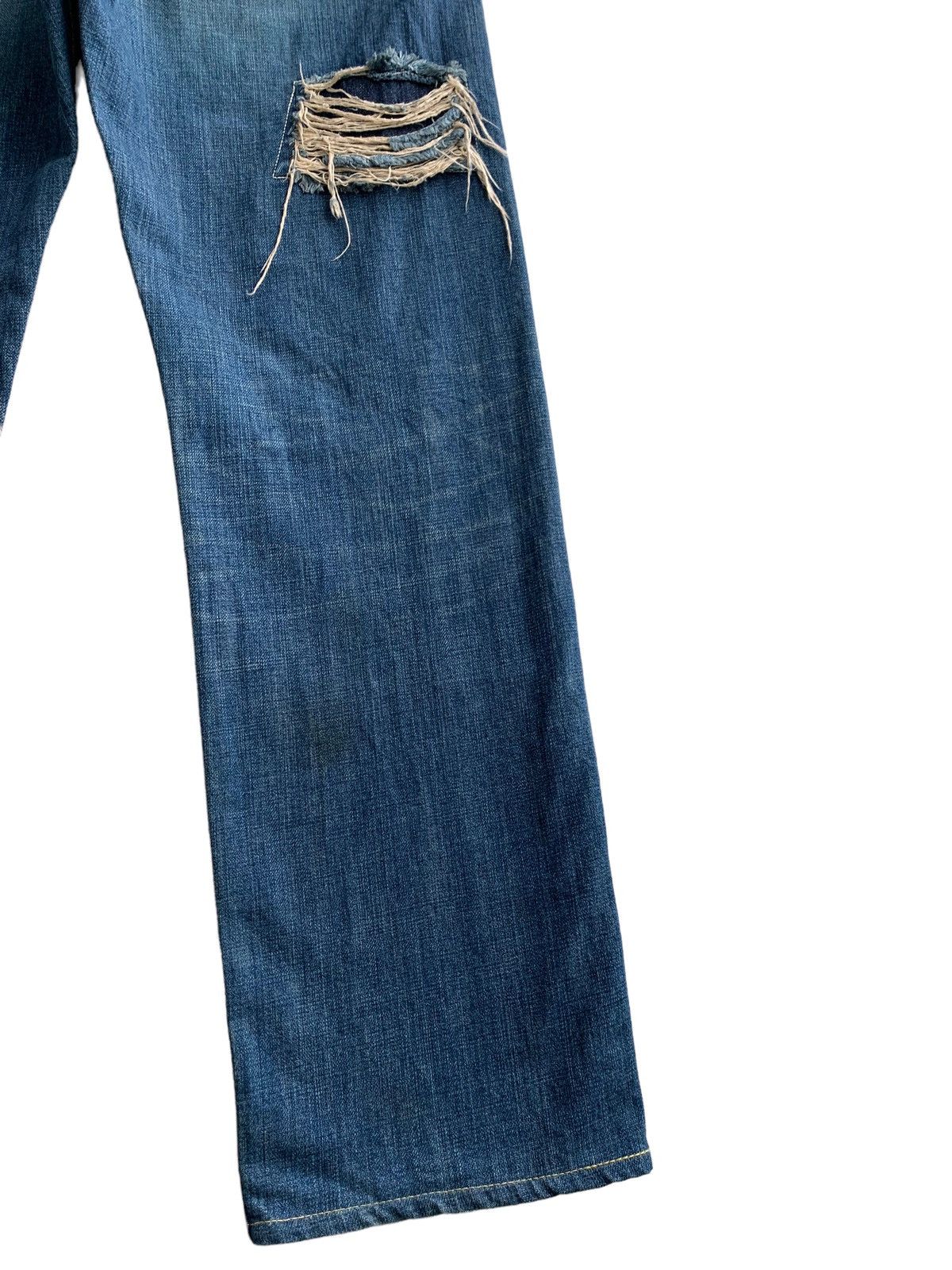 FOB Factory Vintage FOB Factory Torn Patch Jeans Distressed Size US 33 - 8 Thumbnail