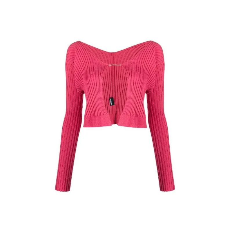Jacquemus o1mle0325 La Maille Pralu Longue Cardigan in Pink Size XS / US 0-2 / IT 36-38 - 1 Thumbnail