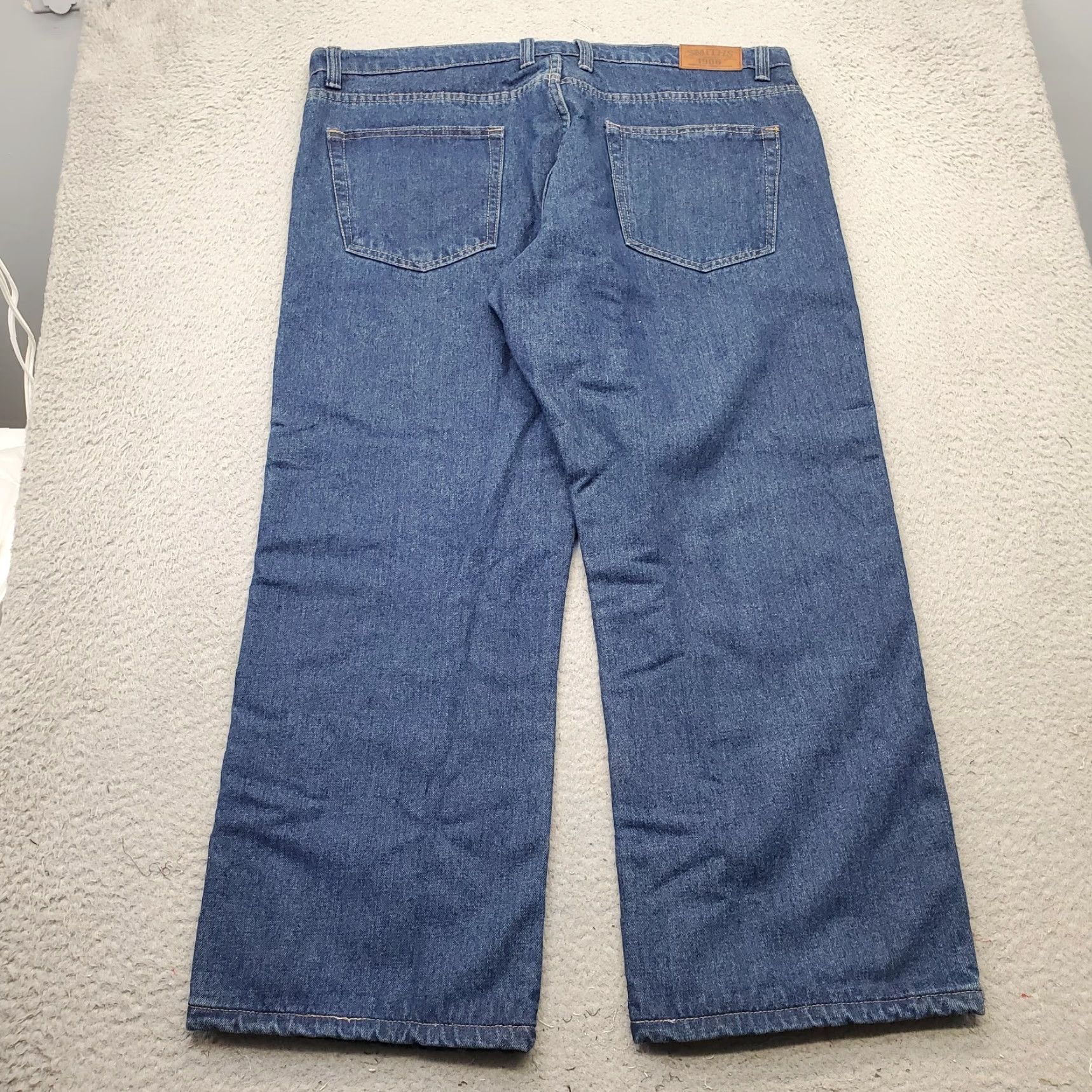 Vintage Smith's Workwear Straight Jeans Mens 42x30 Blue Denim Stretch Comfort Streetwear Size US 42 / EU 58 - 2 Thumbnail