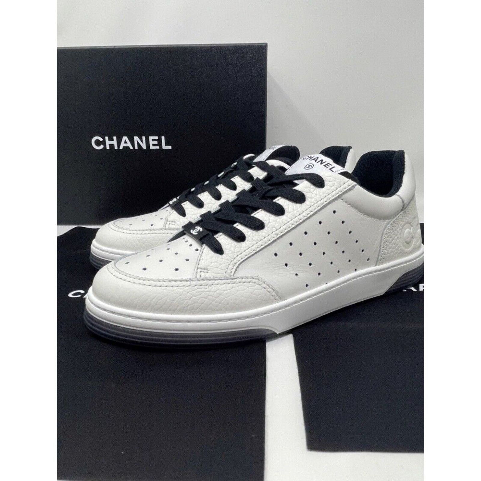 Chanel Chanel Grained Calfskin Fabric Womens Logo Sneakers 39 Size US 8 / IT 38 - 6 Thumbnail