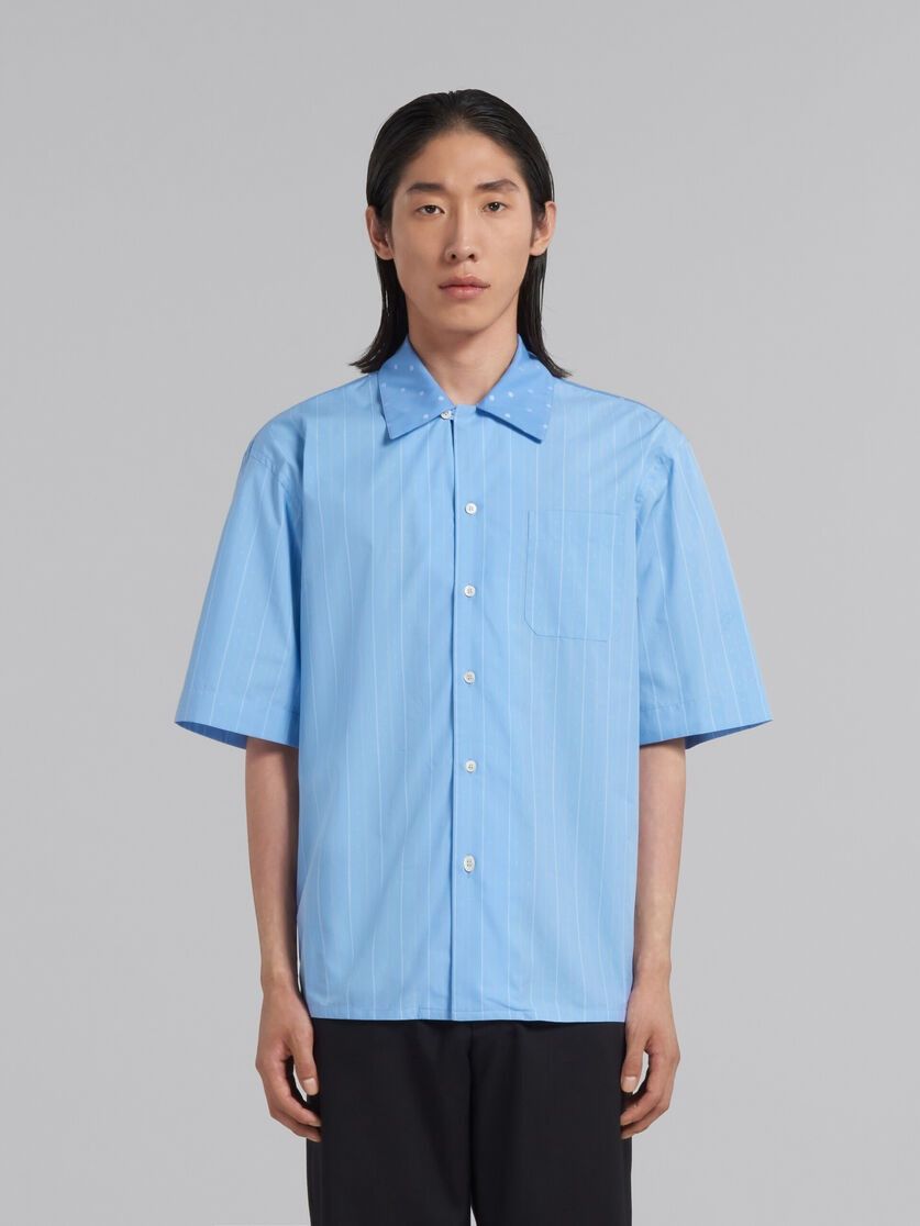 Marni o1w1db10125 Polka Dot Bowling Shirt in Light Blue Size US S / EU 44-46 / 1 - 2 Thumbnail