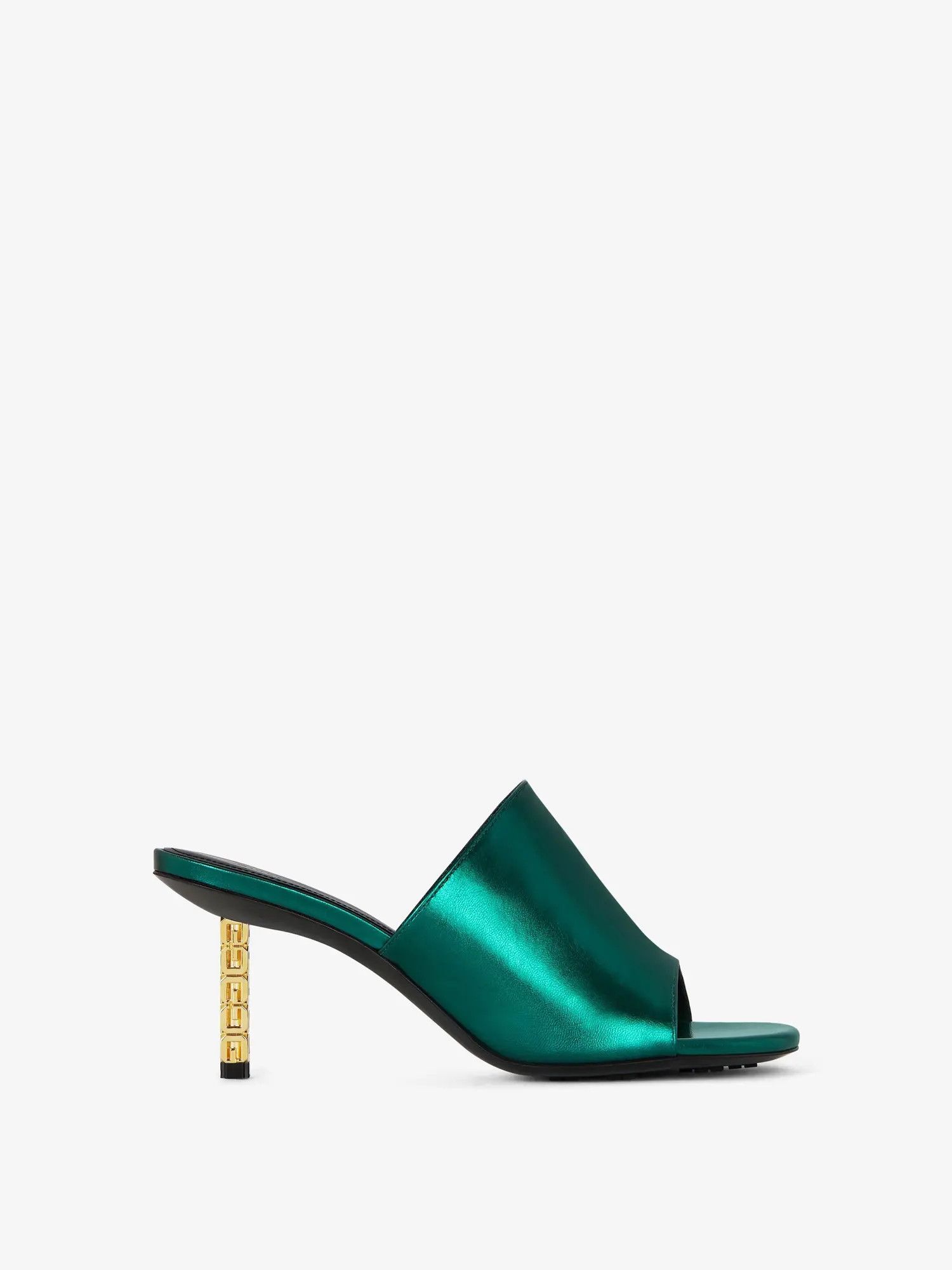 o1srvl11e0225 G Cube Mules in Green
