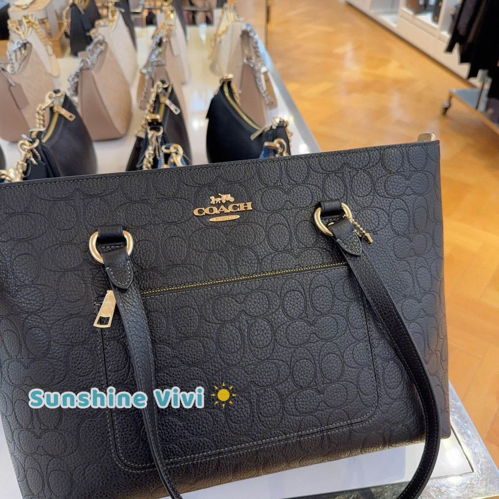 Coach NWT COACH Station Tote Bag Leather Gold/Black CDL99 Size ONE SIZE - 2 Thumbnail