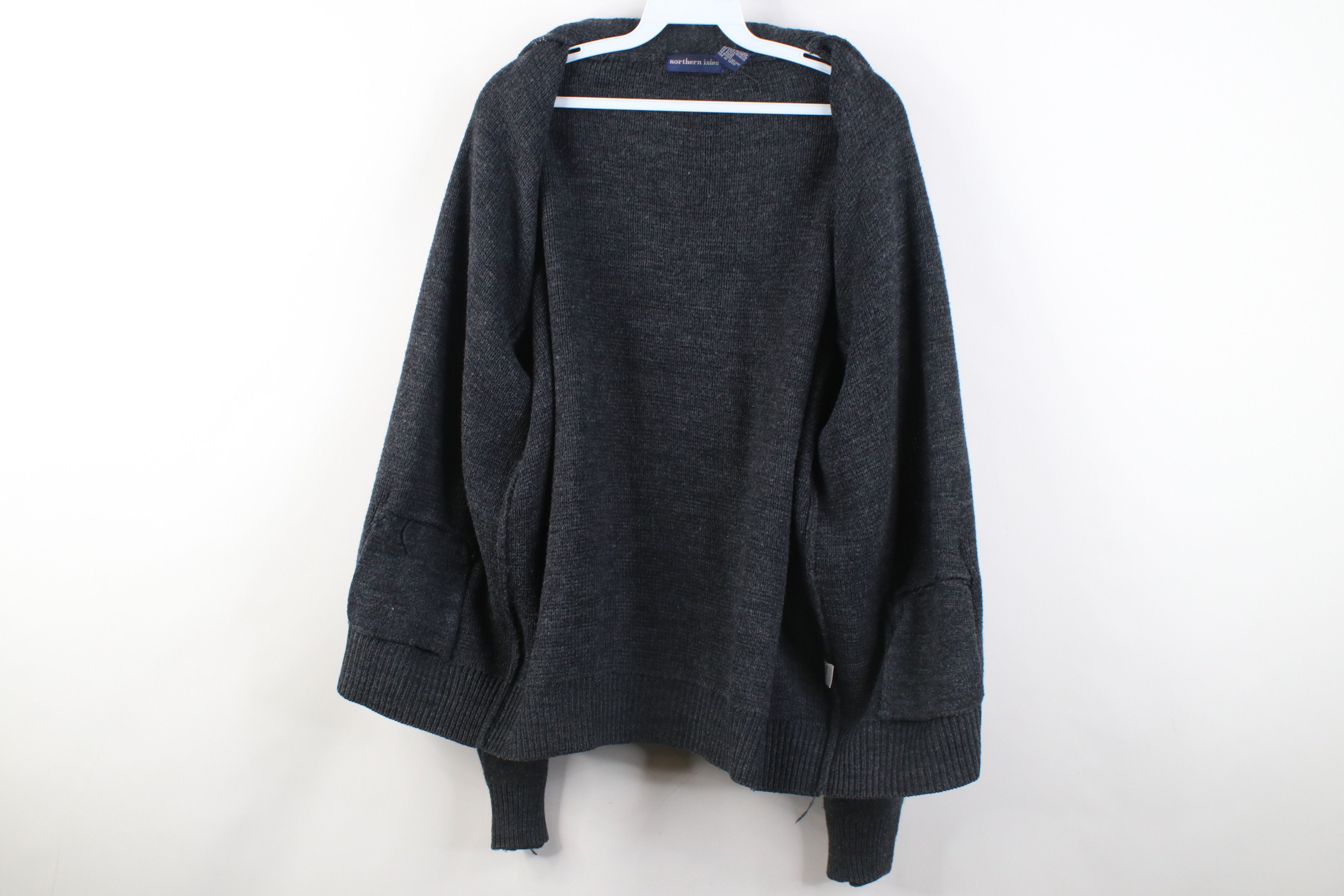 Vintage Vintage 90s Streetwear Knit Full Zip Cardigan Sweater Gray Size US XXL / EU 58 / 5 - 8 Thumbnail