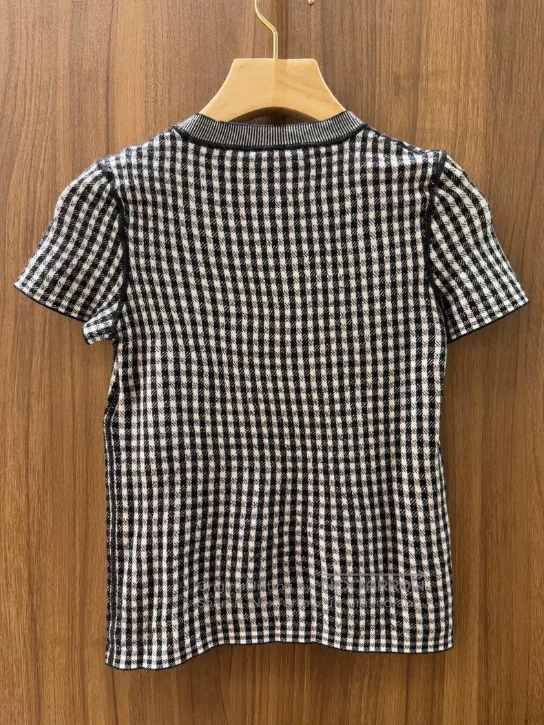 Dior Dior Black and white checkered short-sleeved knitwear shor Size XS / US 0-2 / IT 36-38 - 2 Thumbnail