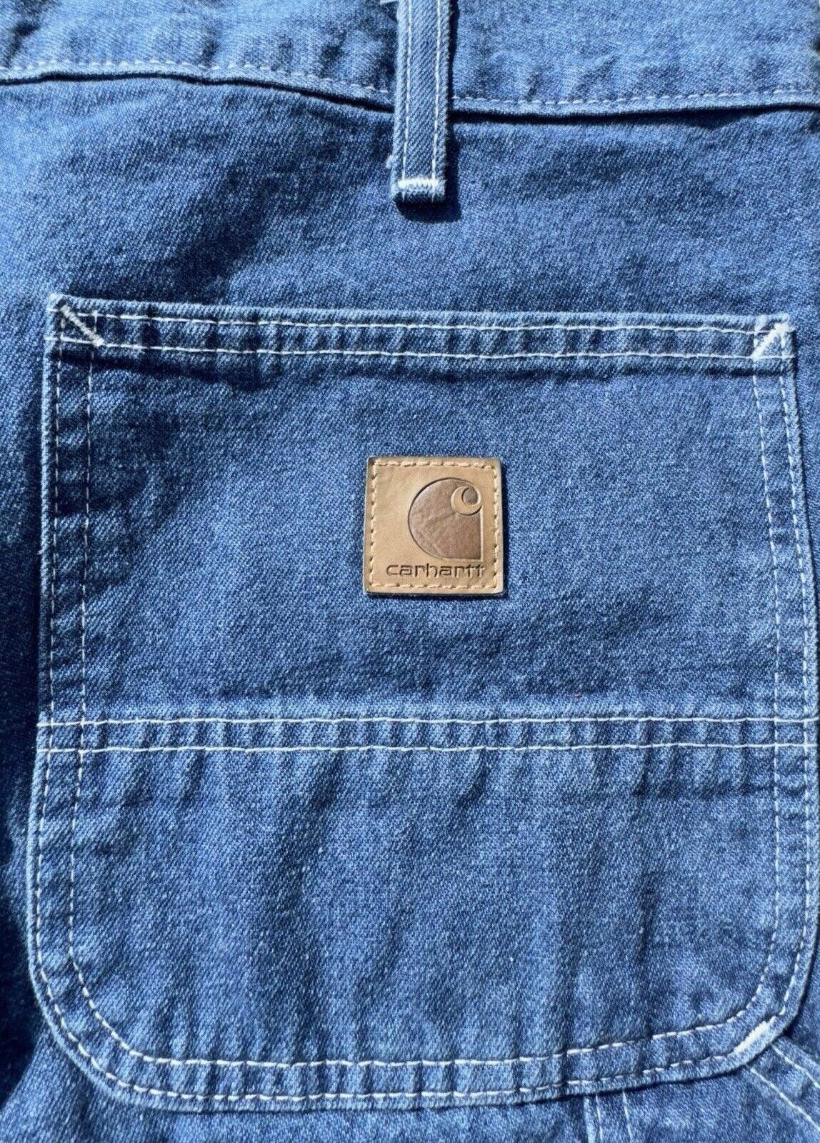 Carhartt Vintage Carhartt Blue Wash Dungaree Loose Jeans 36x34 Size US 36 / EU 52 - 9 Thumbnail