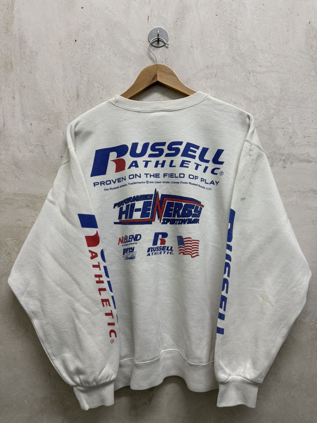 Russell Athletic Vintage Rusell Athletic Crewneck Distressed Sweatshirts Size US L / EU 52-54 / 3 - 1 Thumbnail