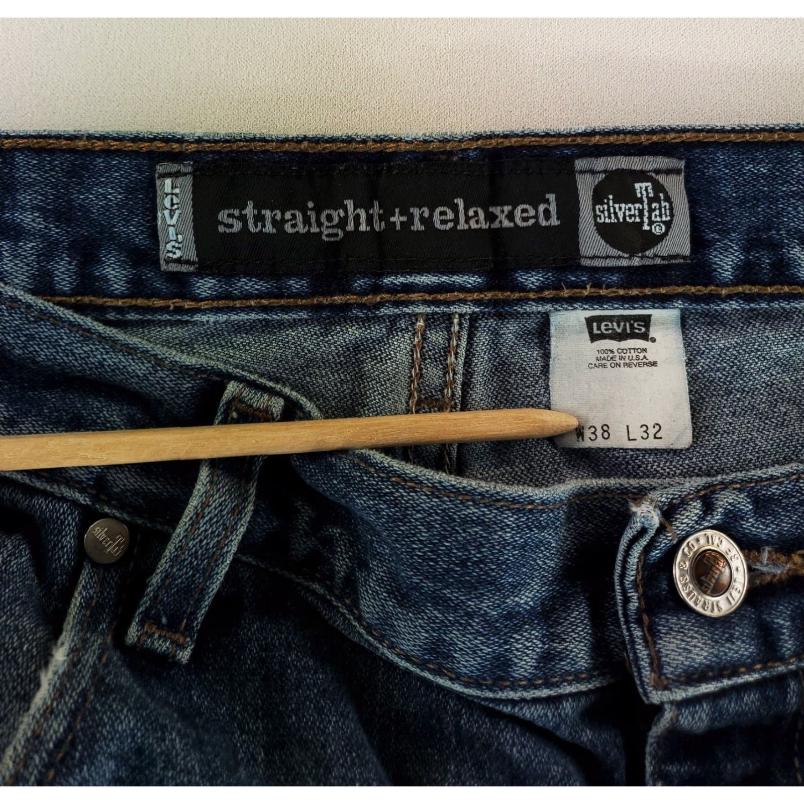 Levi's Levi's Silvertab Jeans Straight Relaxed Blue Made USA Men 38x32 38x31 Inseam 31 Vintage? Size US 38 / EU 54 - 6 Thumbnail