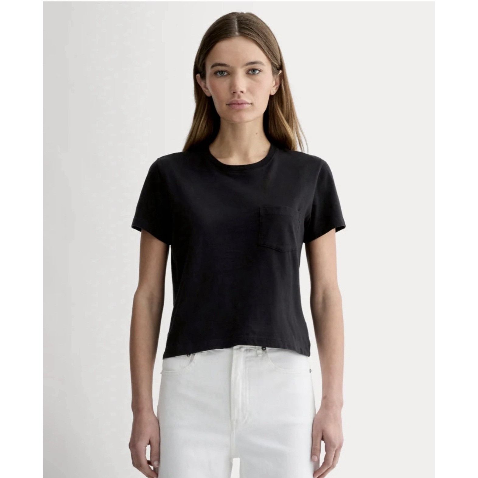Everlane Everlane Womens The Box-Cut Tee In Essential Black Small Sho Size S / US 4 / IT 40 - 1 Thumbnail