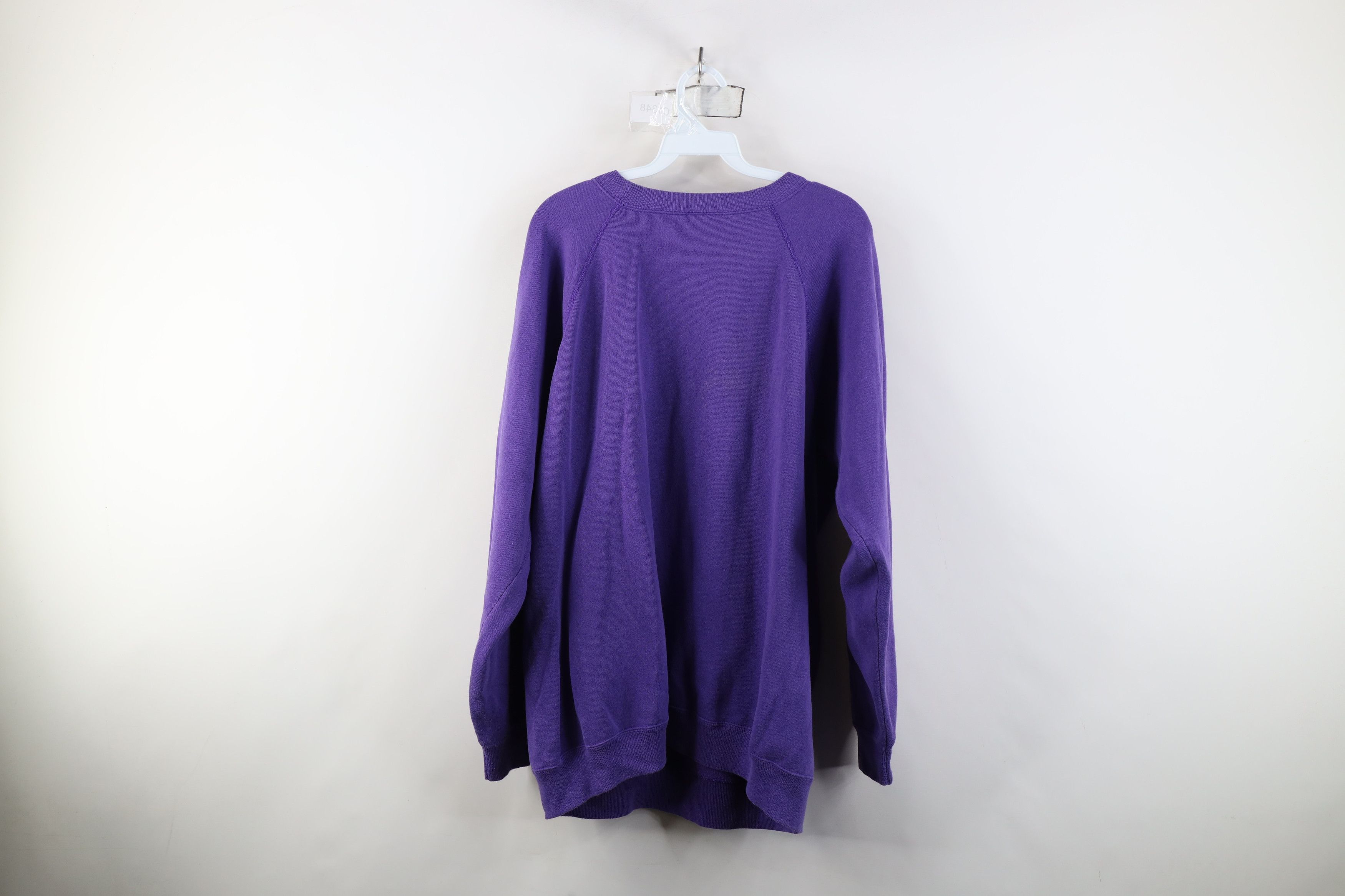 Vintage Vintage 90s Streetwear Blank Crewneck Sweatshirt Purple USA Size XXL / US 16-18 / IT 52-54 - 10 Thumbnail