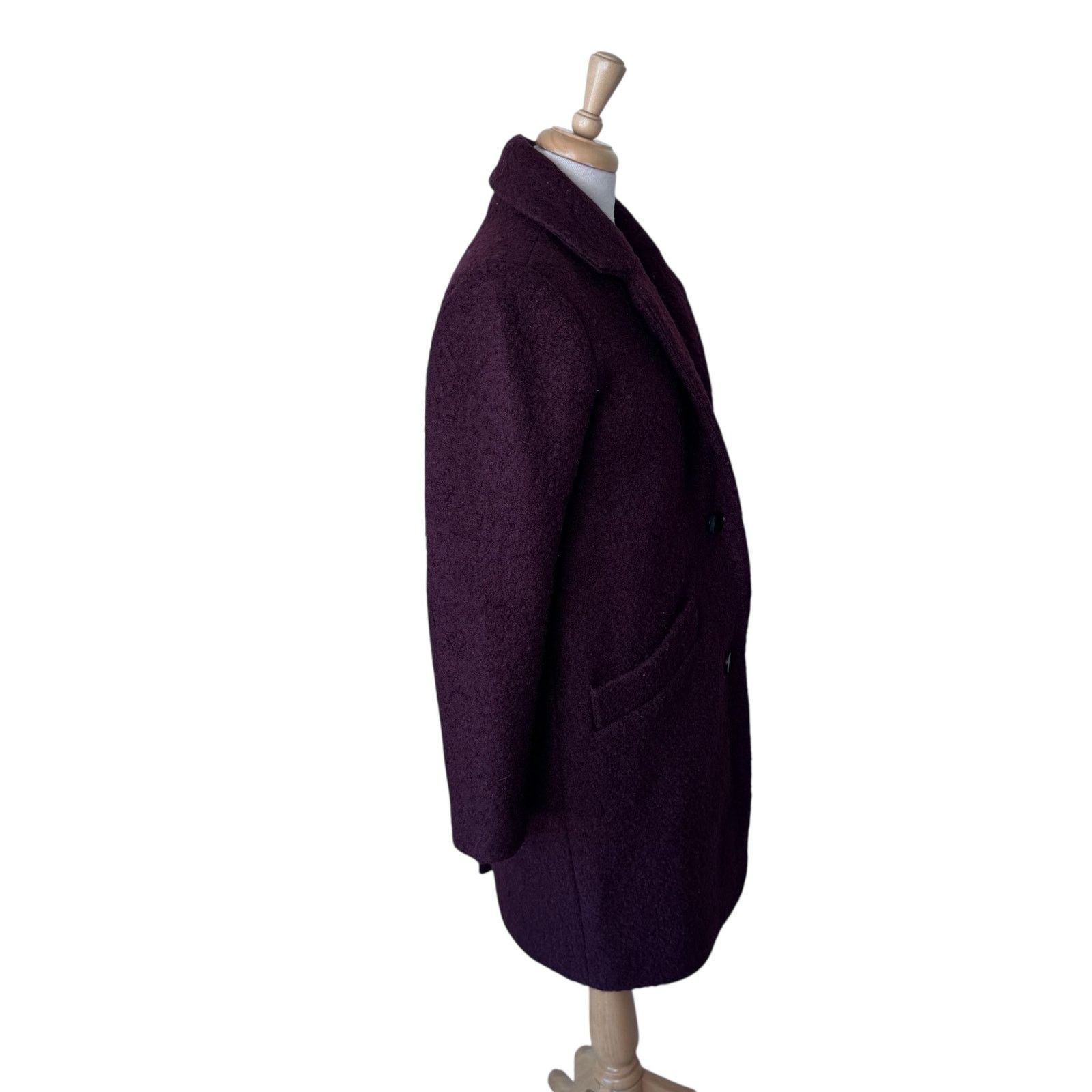 Andrew Marc ANDREW MARC Paige Boucle Wool Blen Coat in Burgundy Size 2 Size XS / US 0-2 / IT 36-38 - 4 Thumbnail