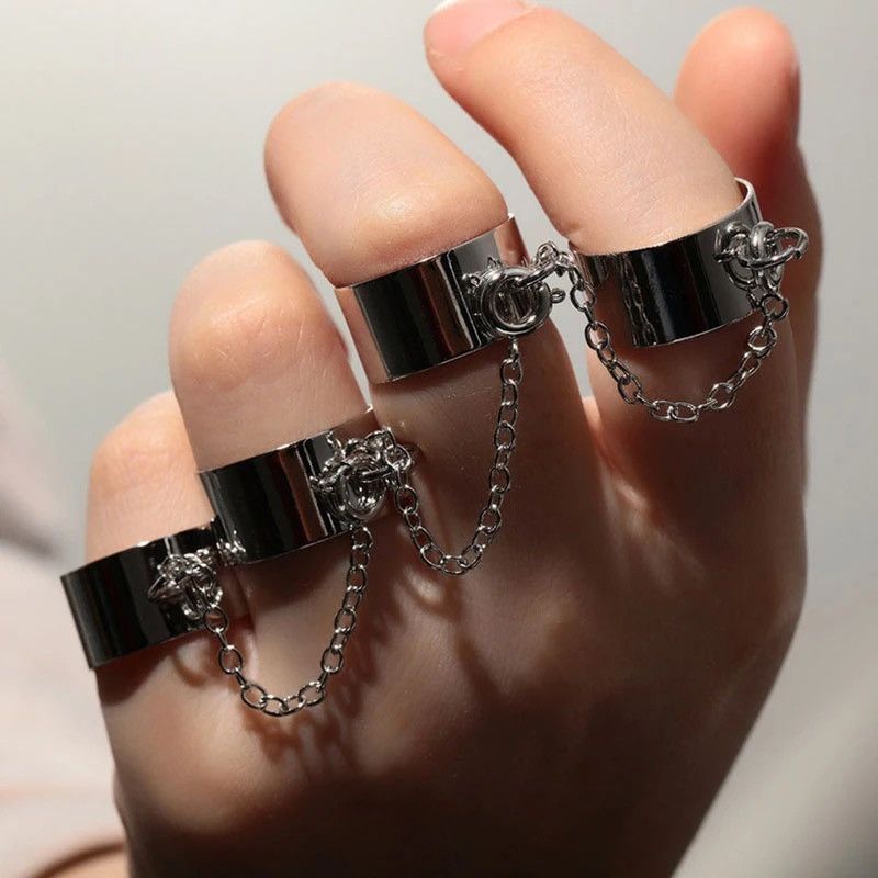 Jewelry Hip Hop Chain Link Ring Size ONE SIZE - 1 Thumbnail