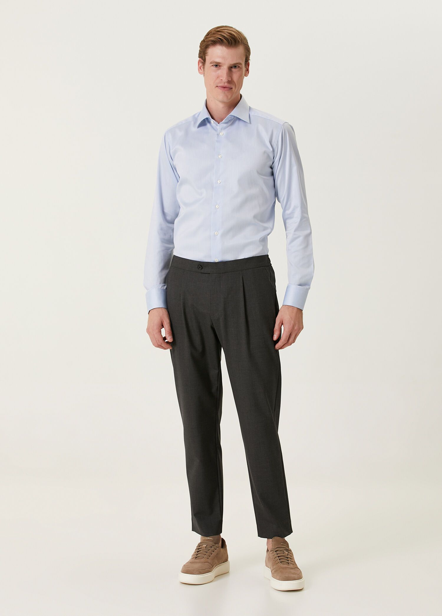 Eton ETON of Sweden slim fit blue cotton dress shirt 40 Medium Size US M / EU 48-50 / 2 - 2 Thumbnail